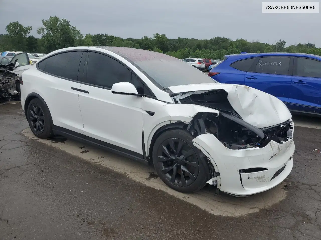 2022 Tesla Model X VIN: 7SAXCBE60NF360086 Lot: 62696045