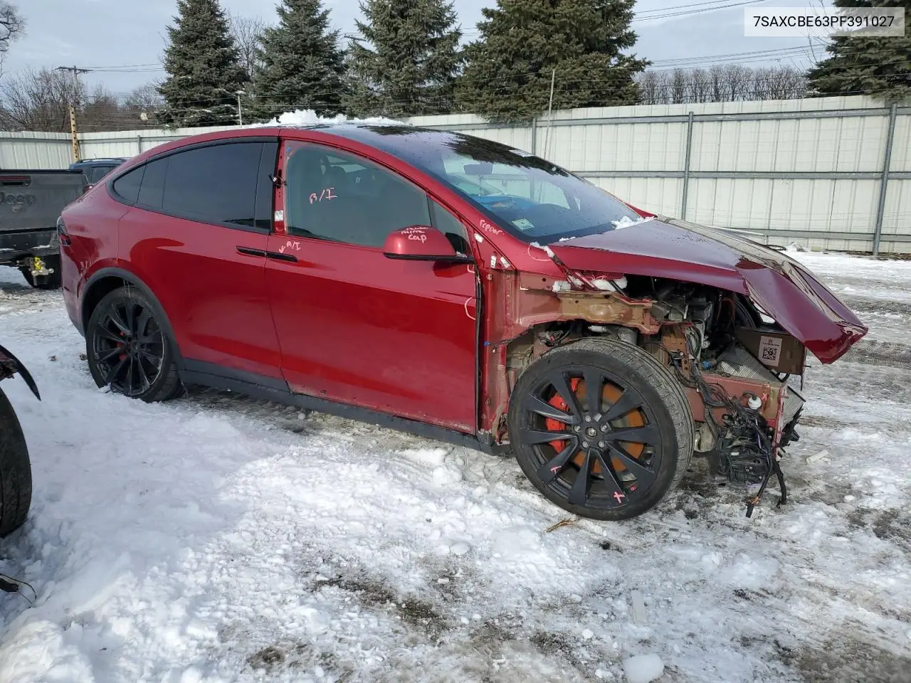 2023 Tesla Model X VIN: 7SAXCBE63PF391027 Lot: 44710895