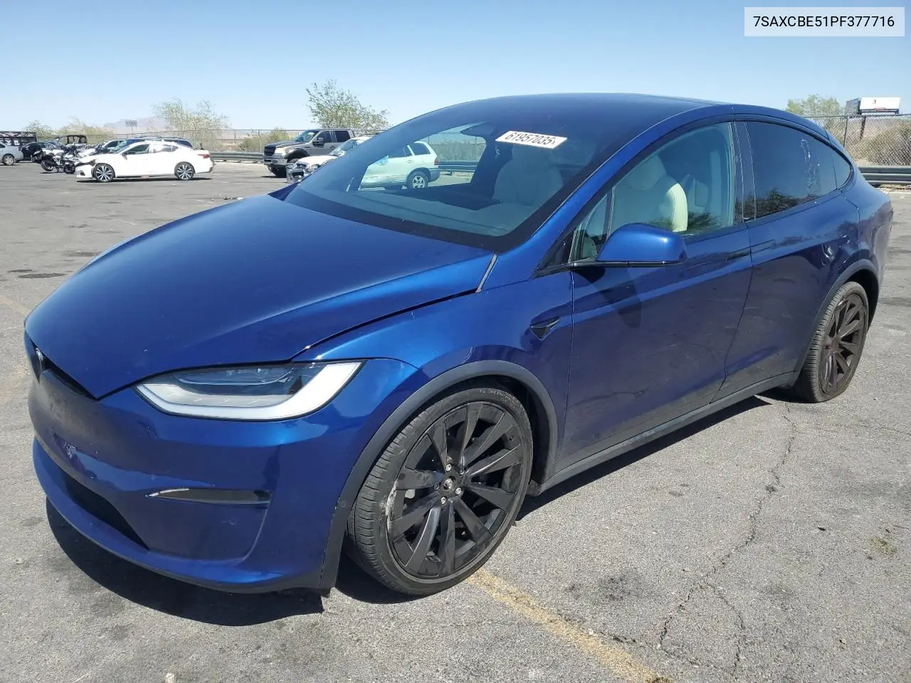 2023 Tesla Model X VIN: 7SAXCBE51PF377716 Lot: 61957035