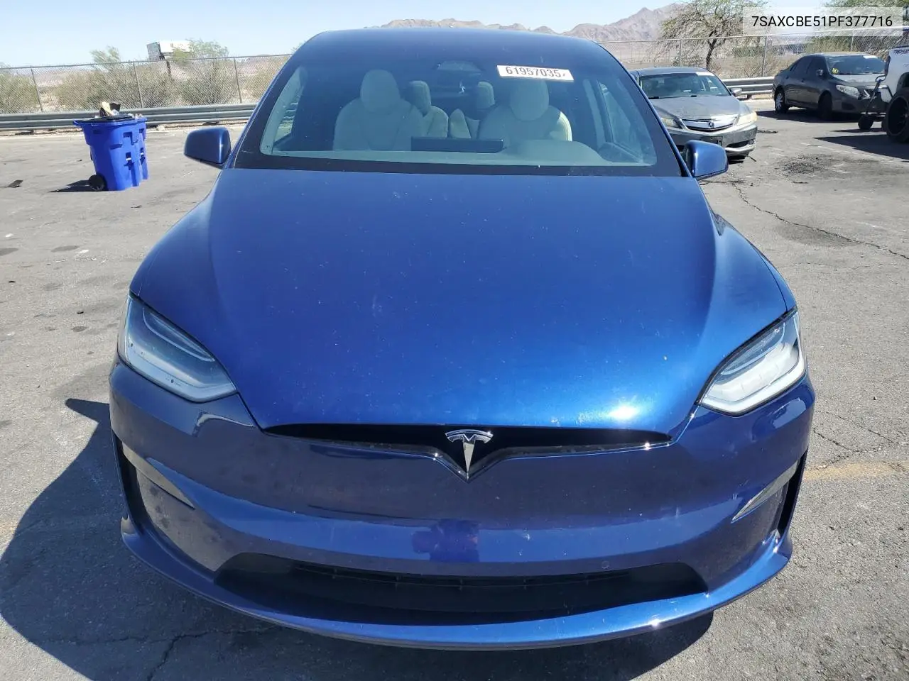 2023 Tesla Model X VIN: 7SAXCBE51PF377716 Lot: 61957035