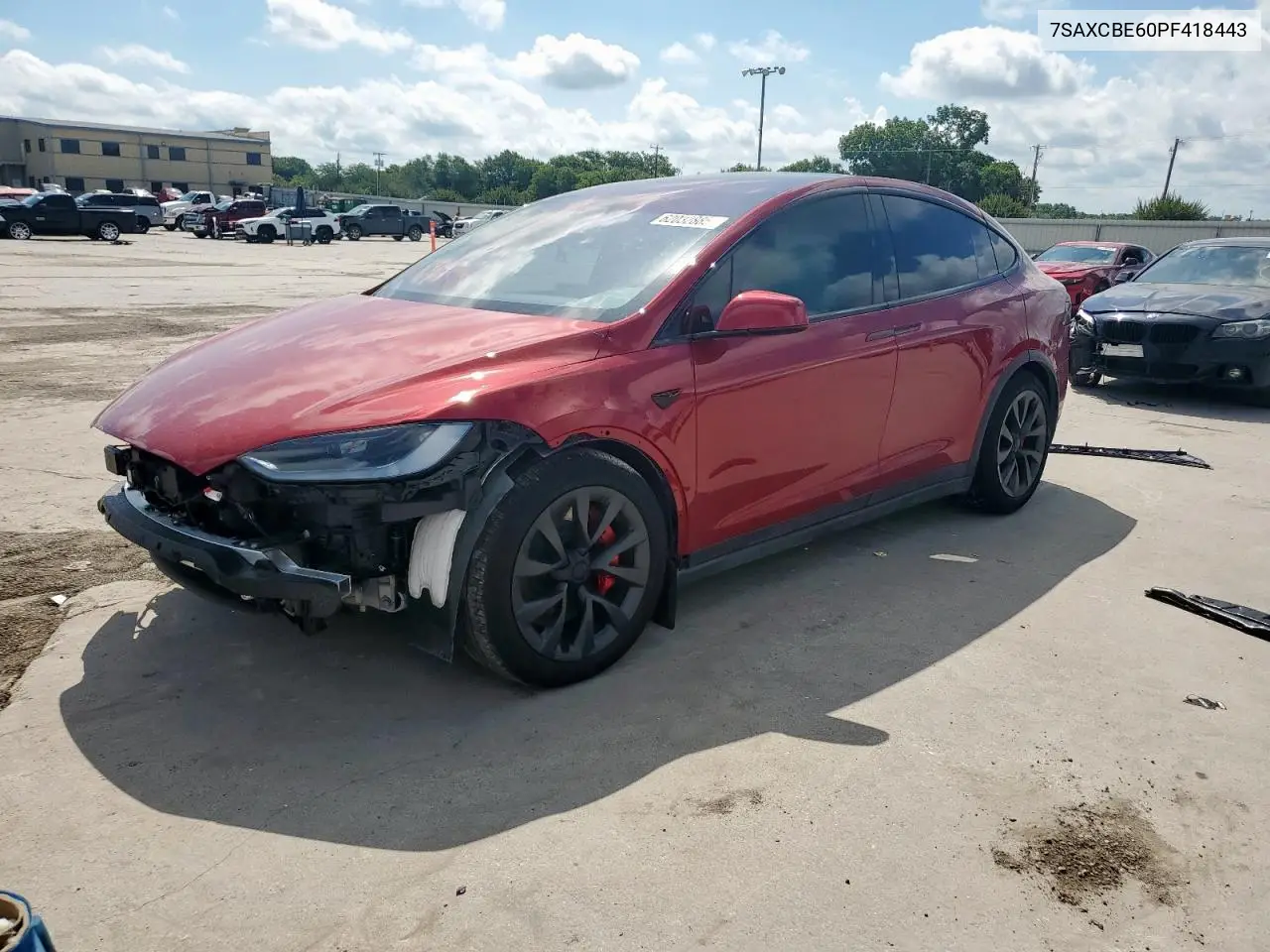 2023 Tesla Model X VIN: 7SAXCBE60PF418443 Lot: 62032885