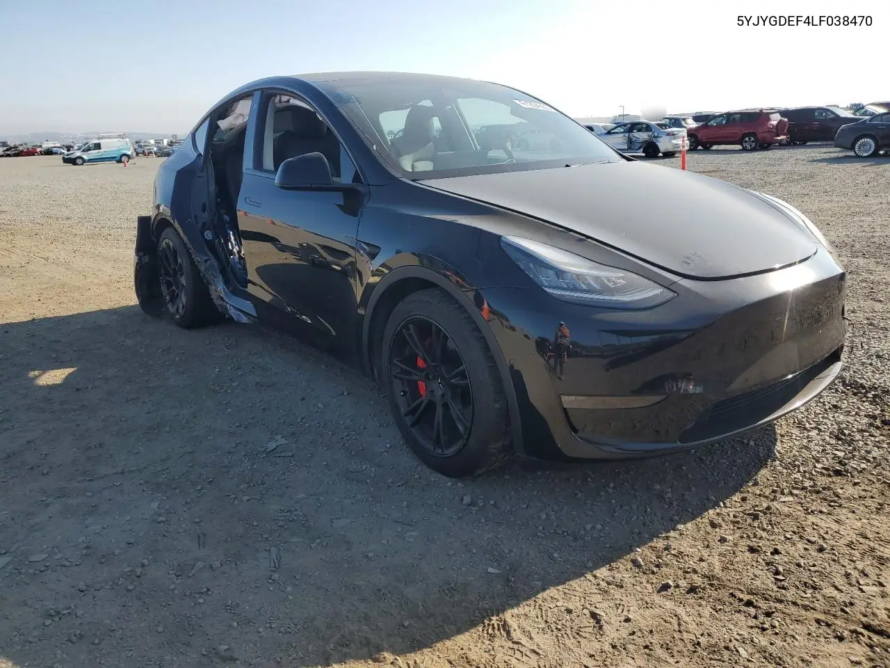 2020 Tesla Model Y VIN: 5YJYGDEF4LF038470 Lot: 61254555
