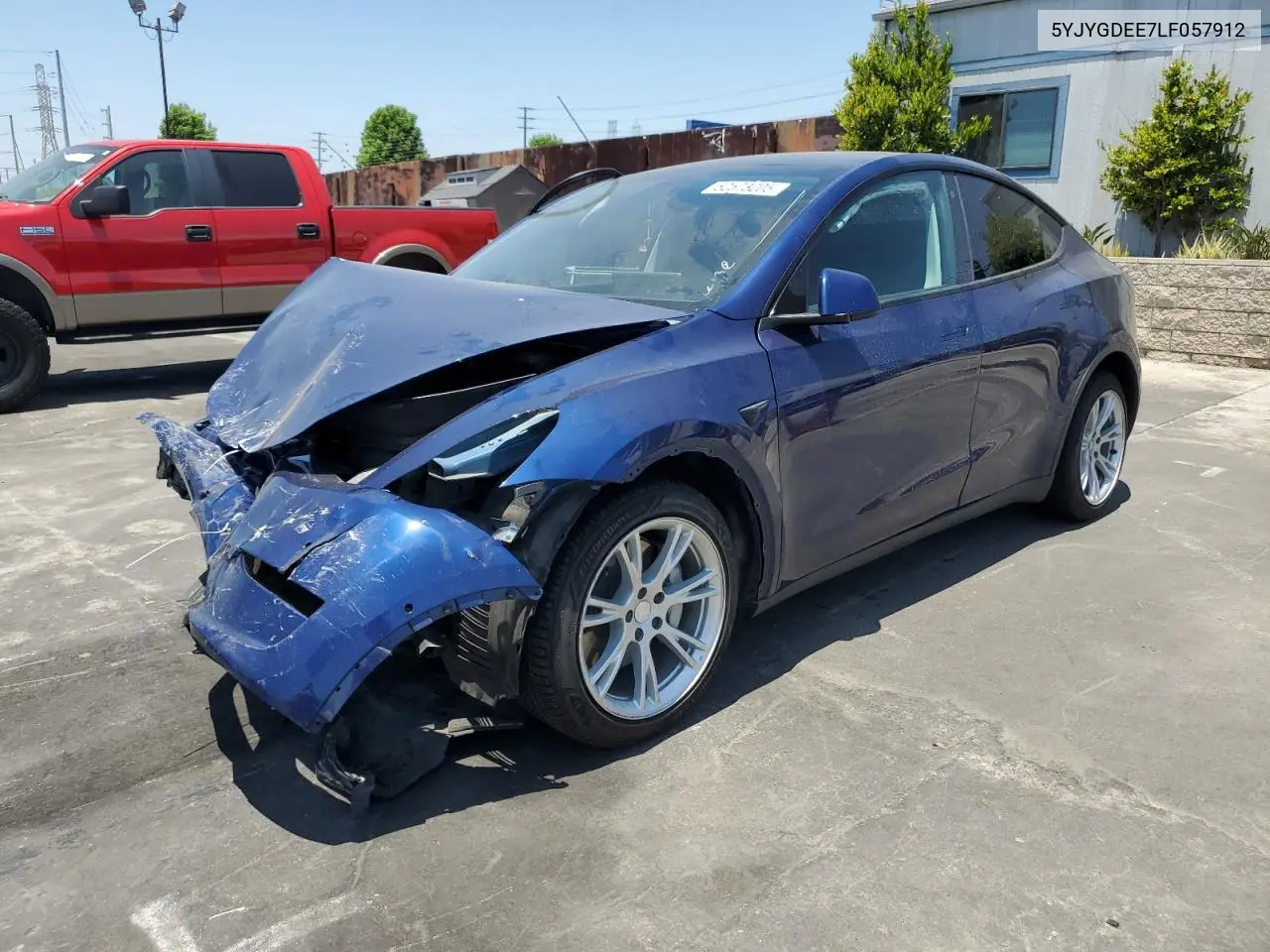 2020 Tesla Model Y VIN: 5YJYGDEE7LF057912 Lot: 62573205