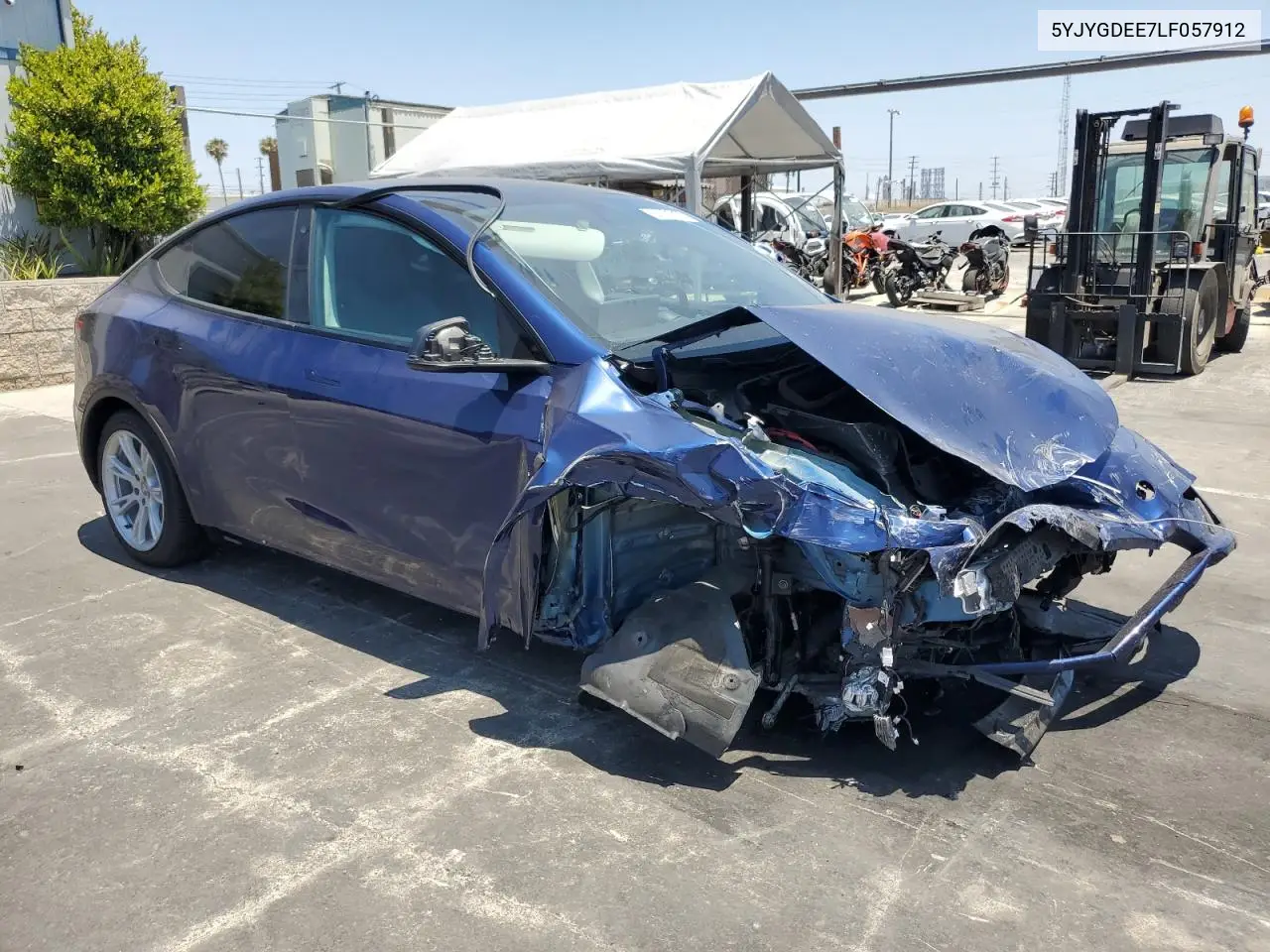 2020 Tesla Model Y VIN: 5YJYGDEE7LF057912 Lot: 62573205