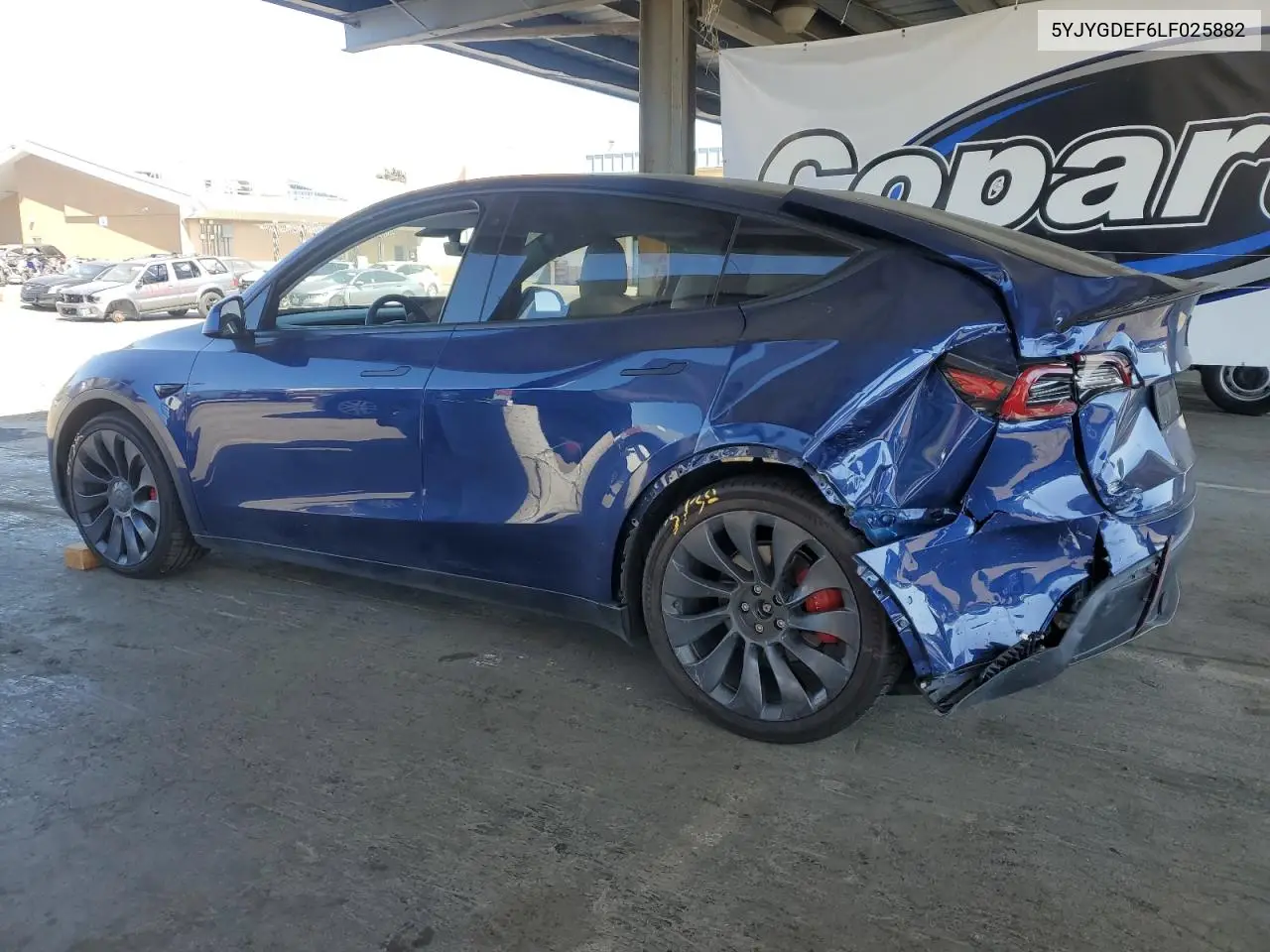 2020 Tesla Model Y VIN: 5YJYGDEF6LF025882 Lot: 62776685