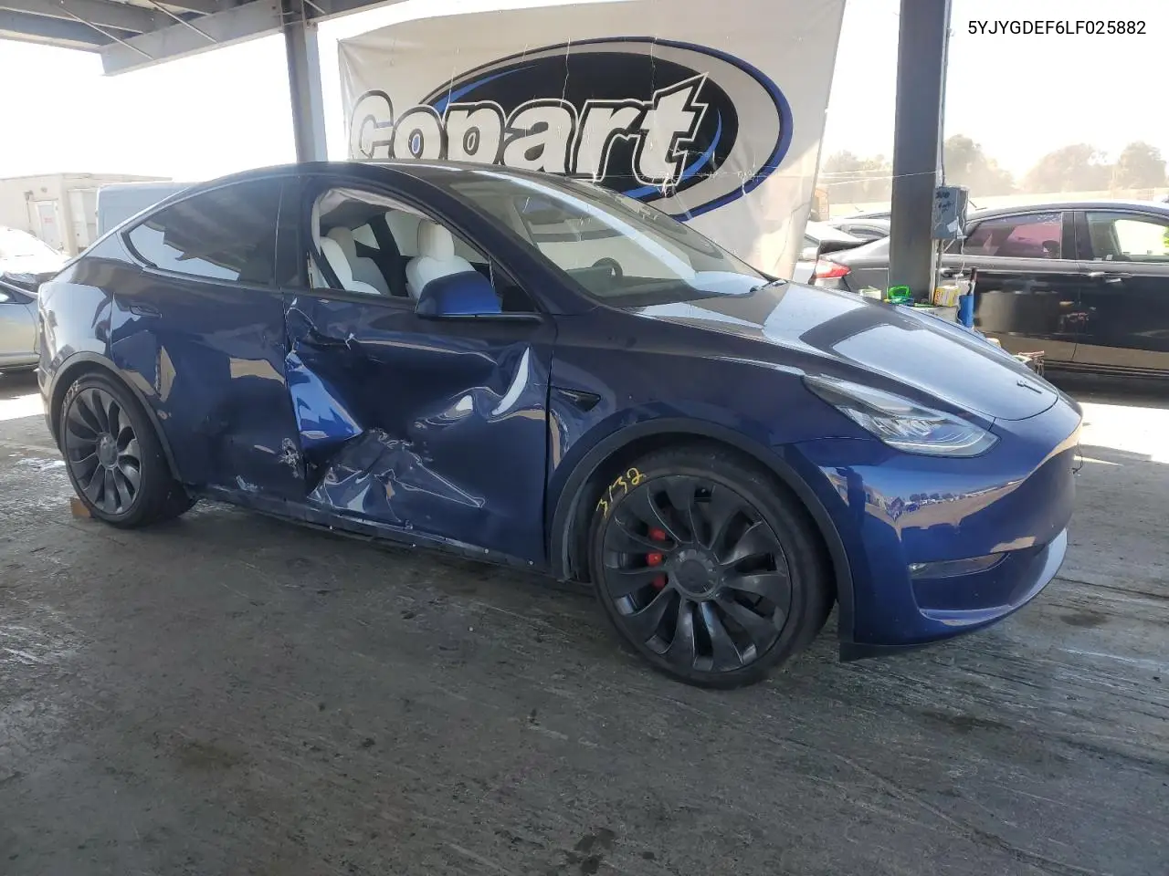 2020 Tesla Model Y VIN: 5YJYGDEF6LF025882 Lot: 62776685