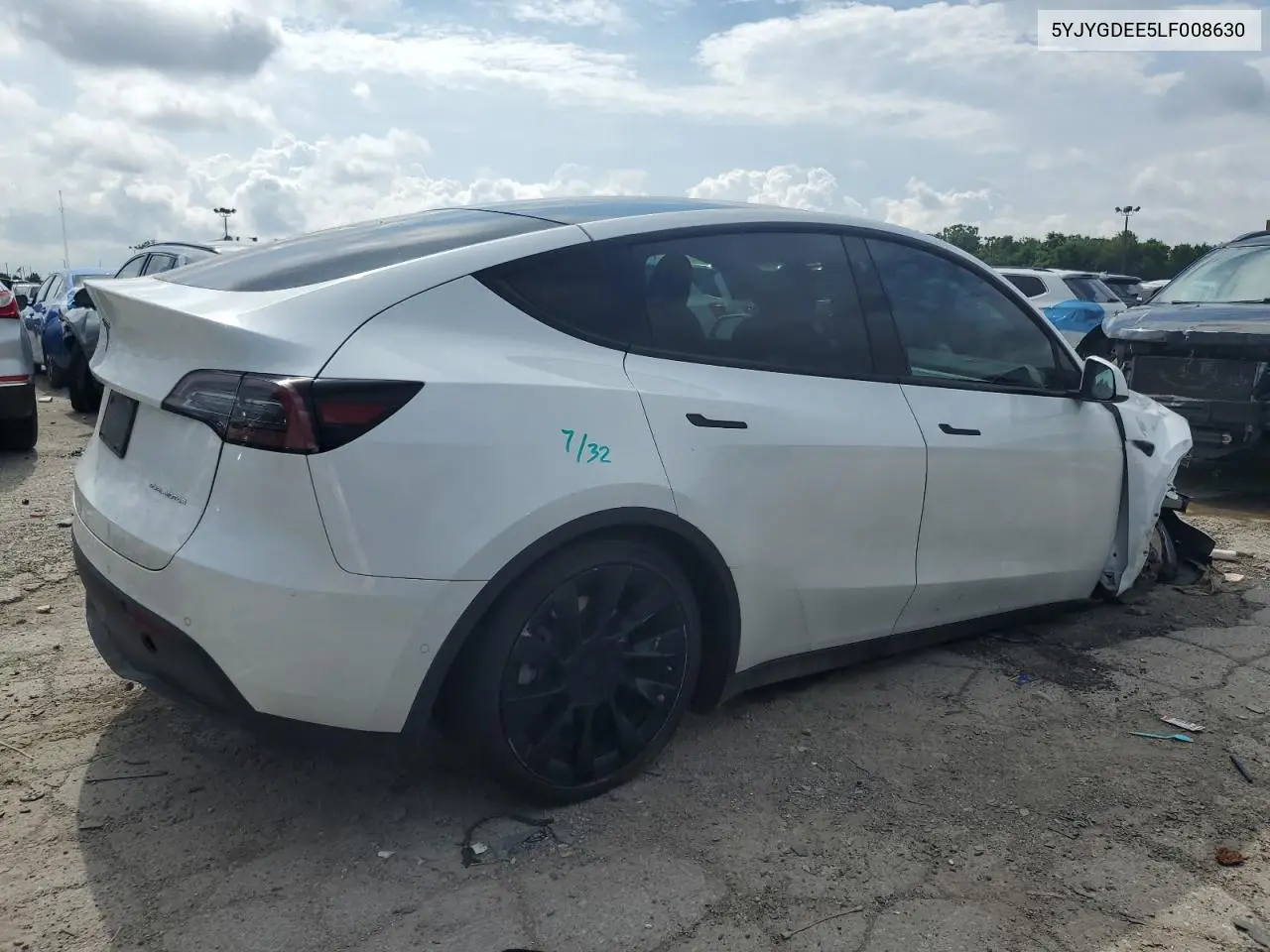 2020 Tesla Model Y VIN: 5YJYGDEE5LF008630 Lot: 62865415