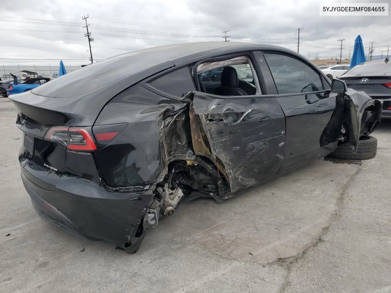 2021 Tesla Model Y VIN: 5YJYGDEE3MF084655 Lot: 53835715