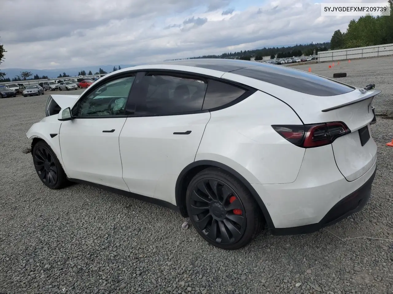 2021 Tesla Model Y VIN: 5YJYGDEFXMF209739 Lot: 56682785