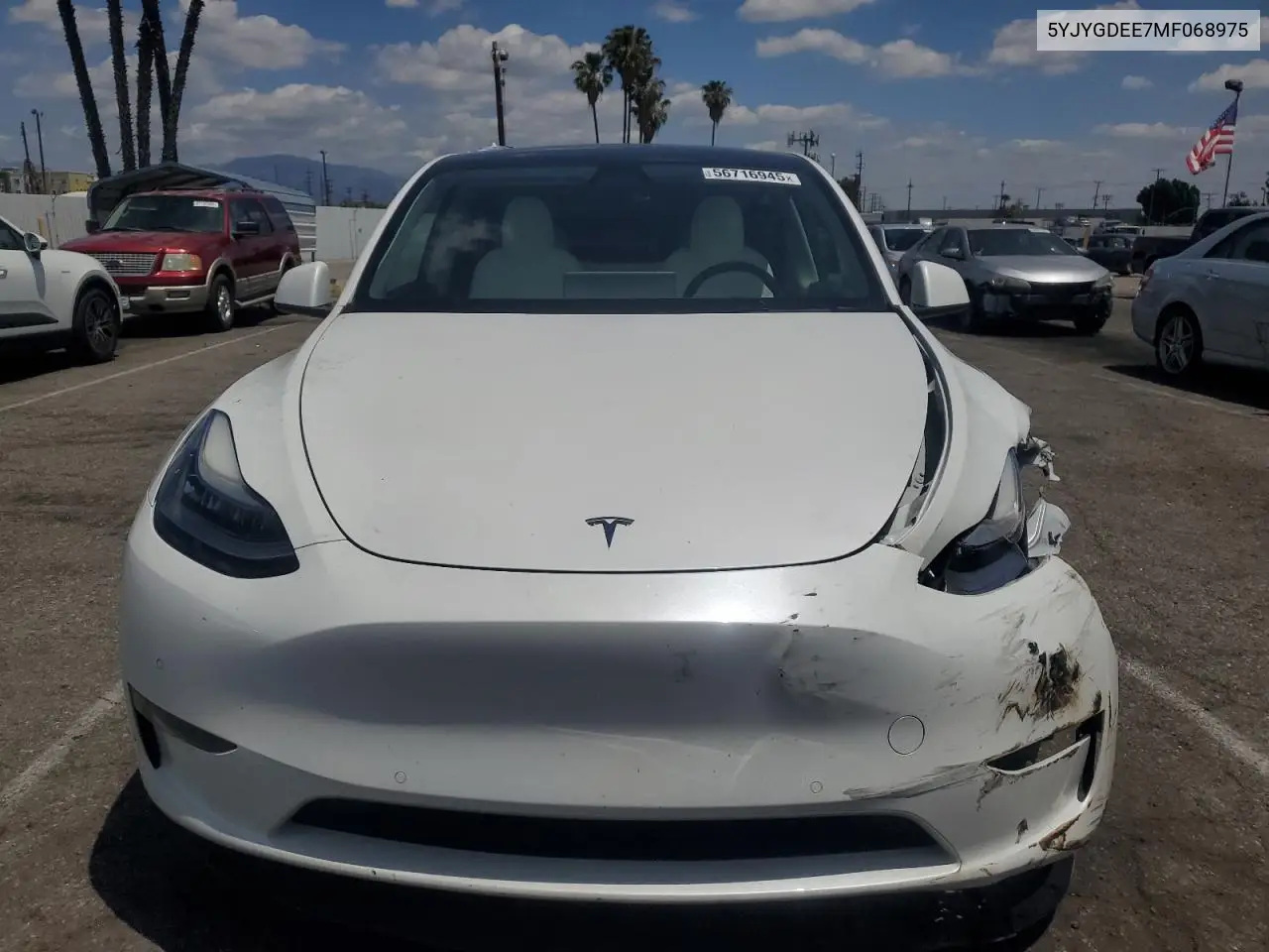2021 Tesla Model Y VIN: 5YJYGDEE7MF068975 Lot: 56716945
