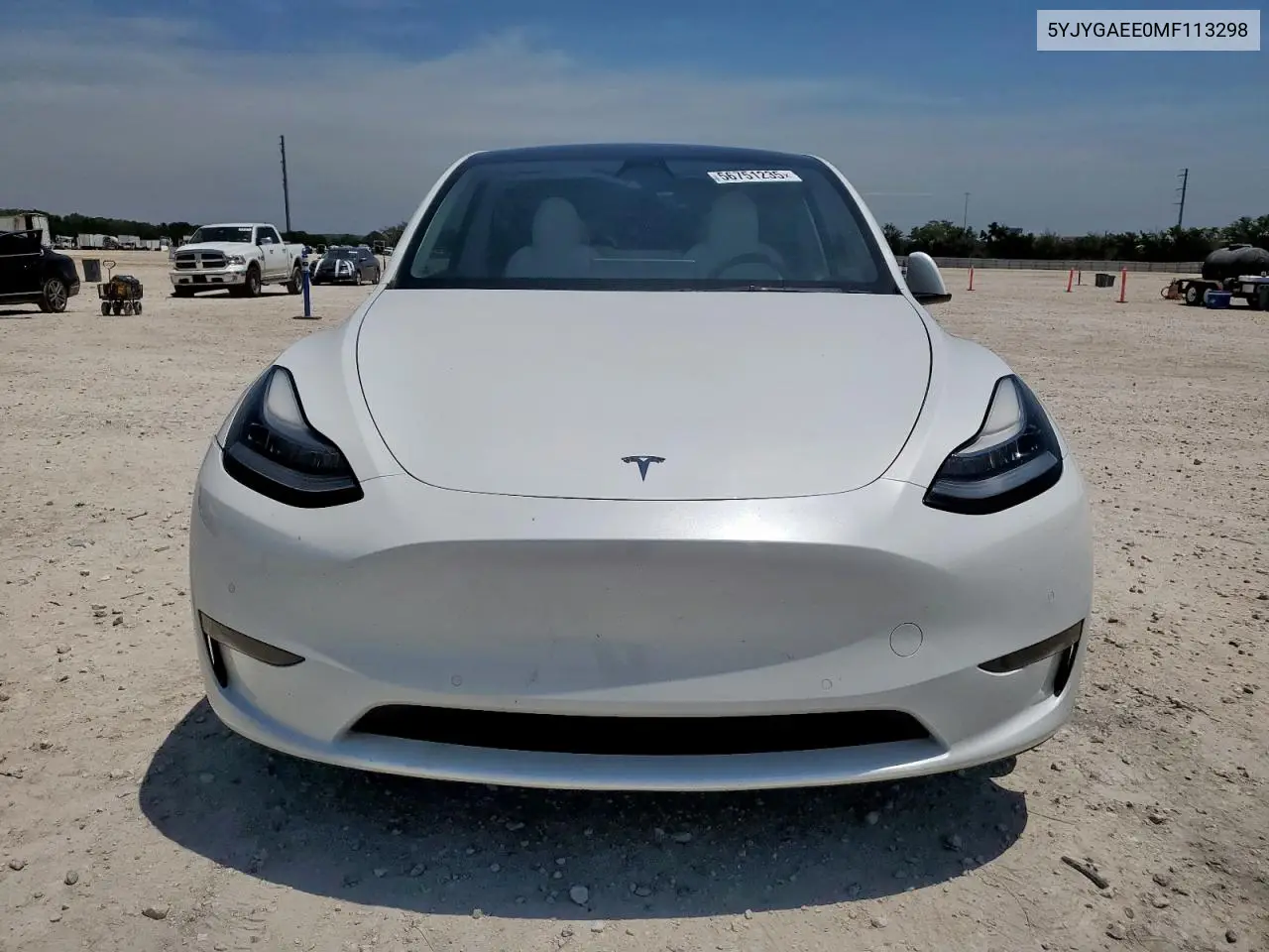 2021 Tesla Model Y VIN: 5YJYGAEE0MF113298 Lot: 56751235