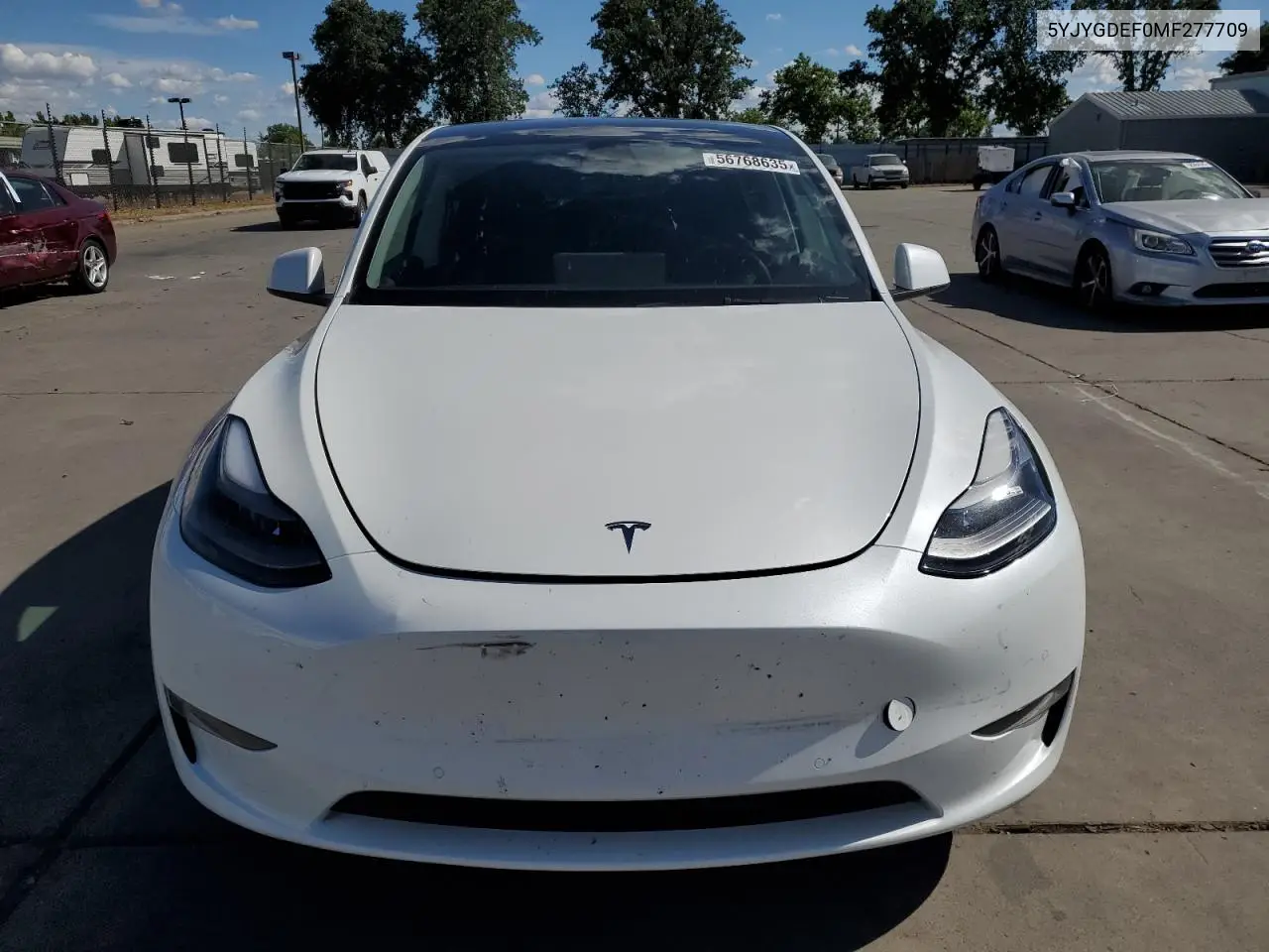 2021 Tesla Model Y VIN: 5YJYGDEF0MF277709 Lot: 56768635