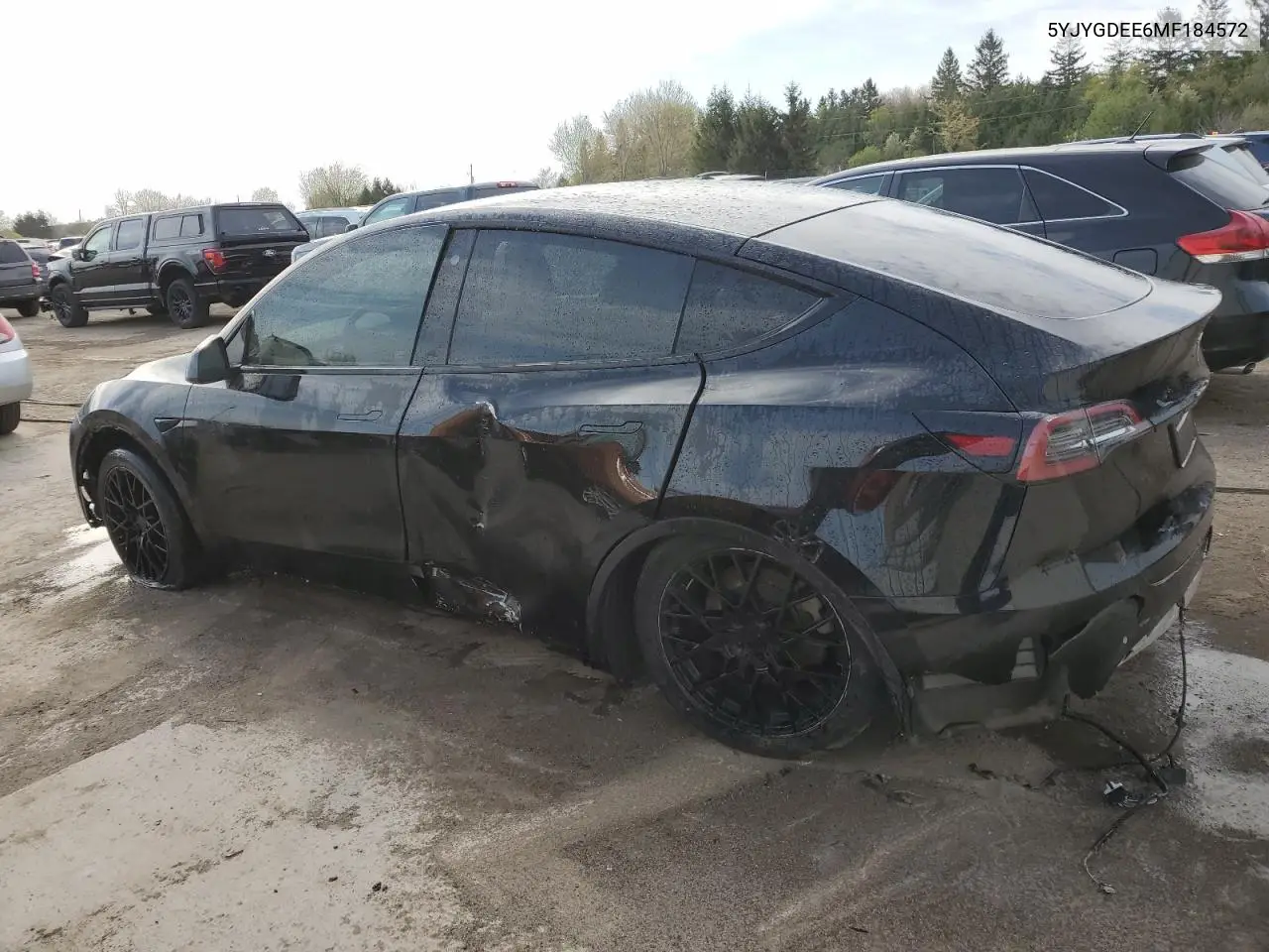 2021 Tesla Model Y VIN: 5YJYGDEE6MF184572 Lot: 56906965