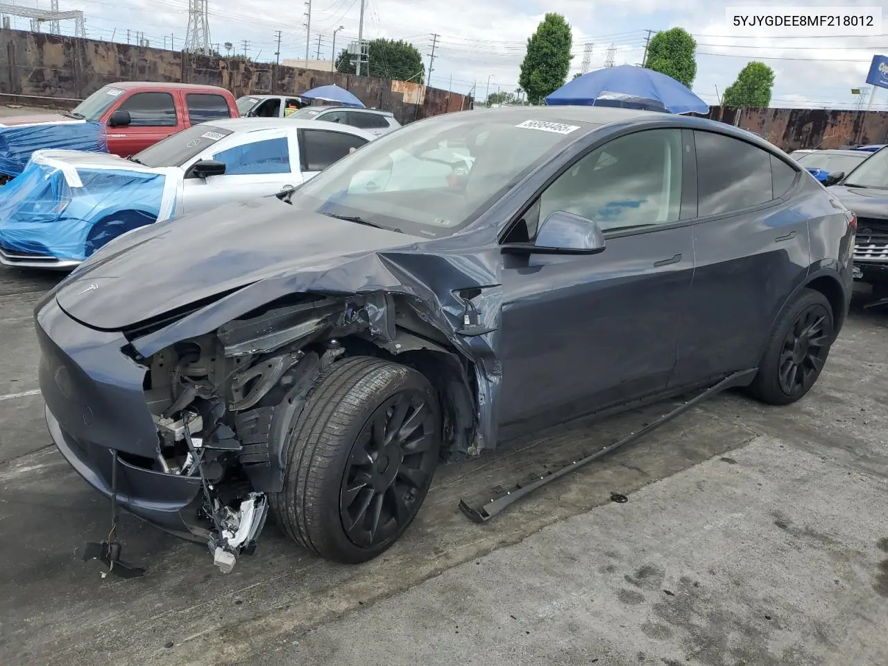 2021 Tesla Model Y VIN: 5YJYGDEE8MF218012 Lot: 56984465