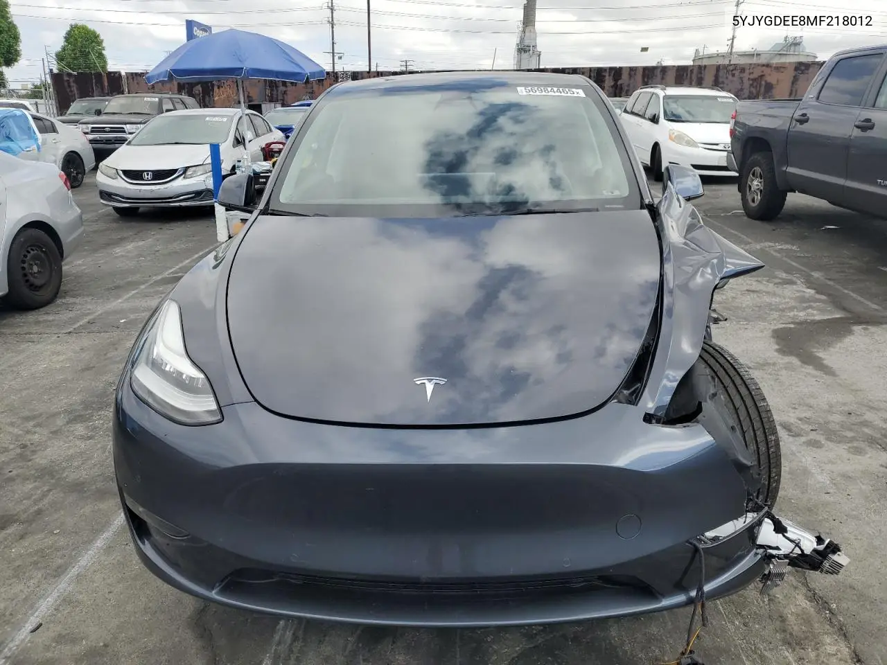 2021 Tesla Model Y VIN: 5YJYGDEE8MF218012 Lot: 56984465