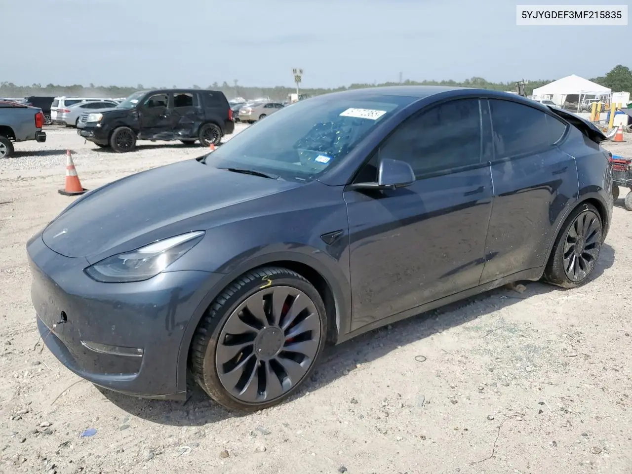 2021 Tesla Model Y VIN: 5YJYGDEF3MF215835 Lot: 57172365