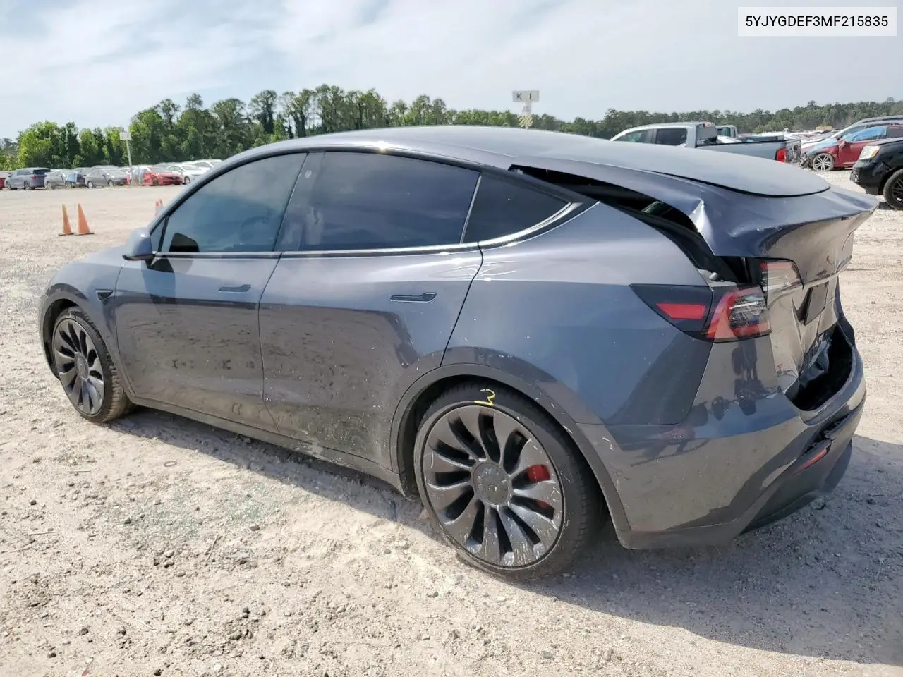 2021 Tesla Model Y VIN: 5YJYGDEF3MF215835 Lot: 57172365