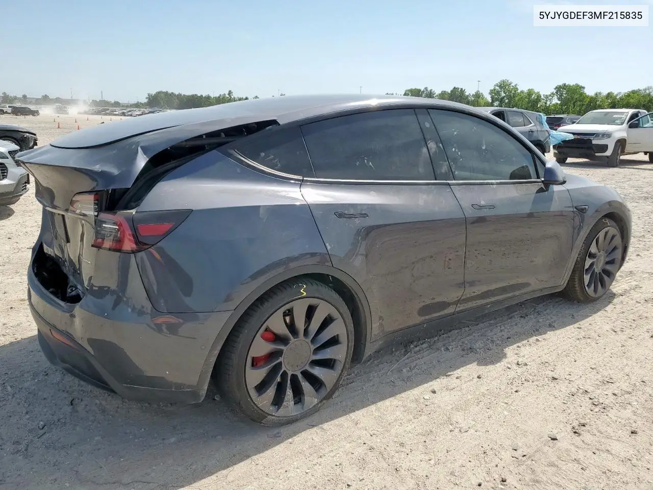 2021 Tesla Model Y VIN: 5YJYGDEF3MF215835 Lot: 57172365