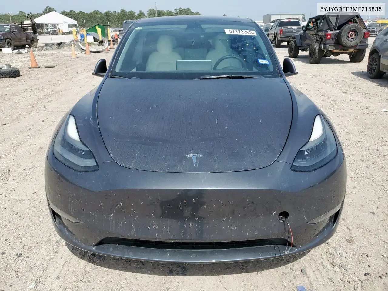 2021 Tesla Model Y VIN: 5YJYGDEF3MF215835 Lot: 57172365