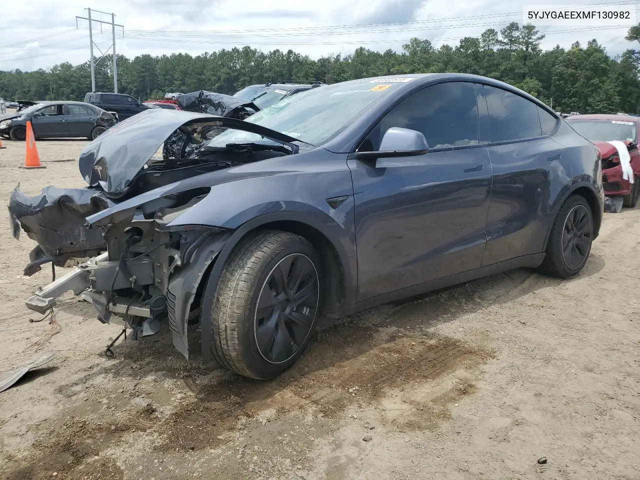 2021 Tesla Model Y VIN: 5YJYGAEEXMF130982 Lot: 58803655