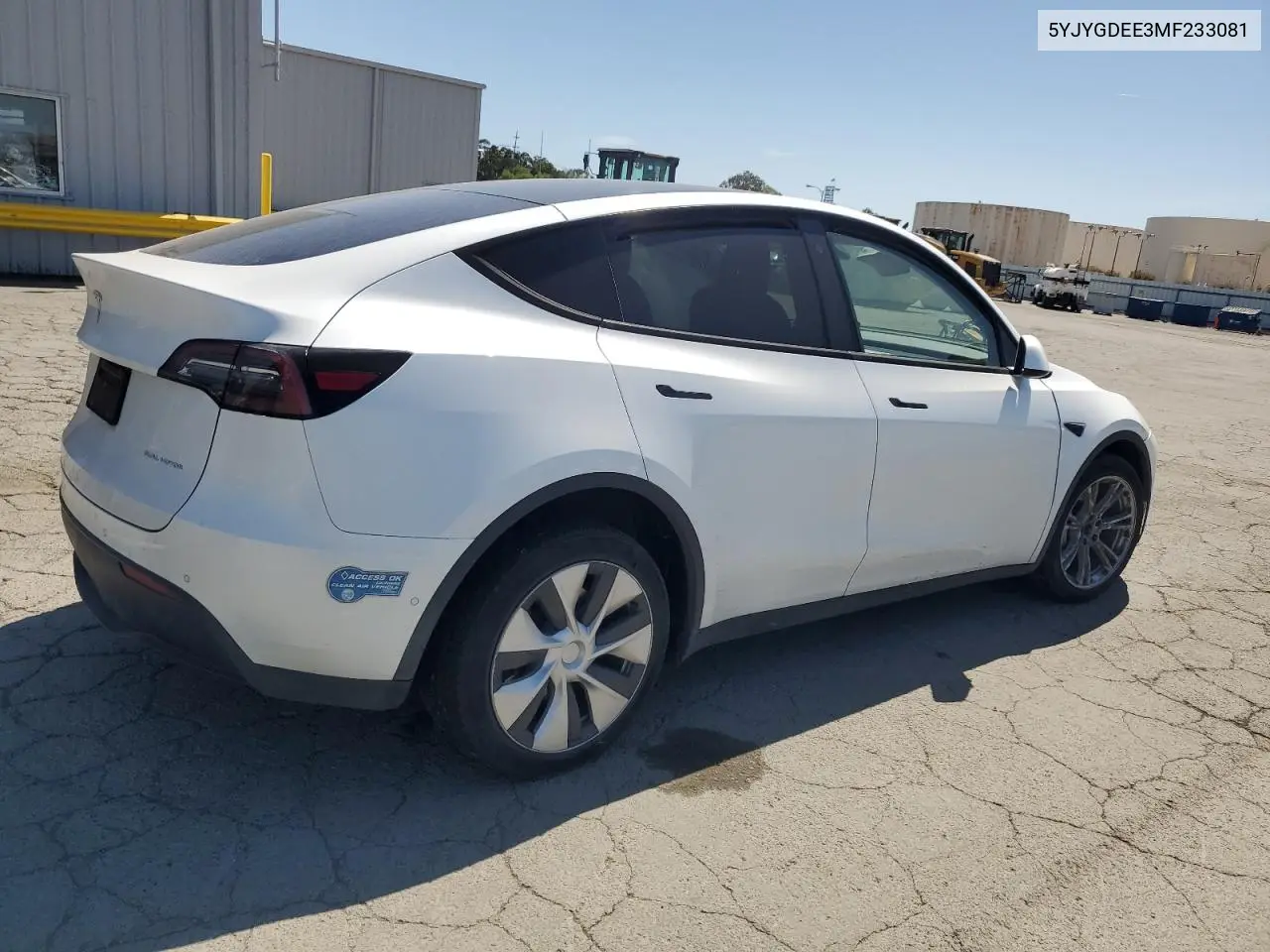 2021 Tesla Model Y VIN: 5YJYGDEE3MF233081 Lot: 59036945