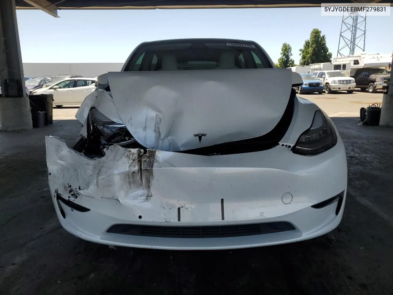 2021 Tesla Model Y VIN: 5YJYGDEE8MF279831 Lot: 59202745