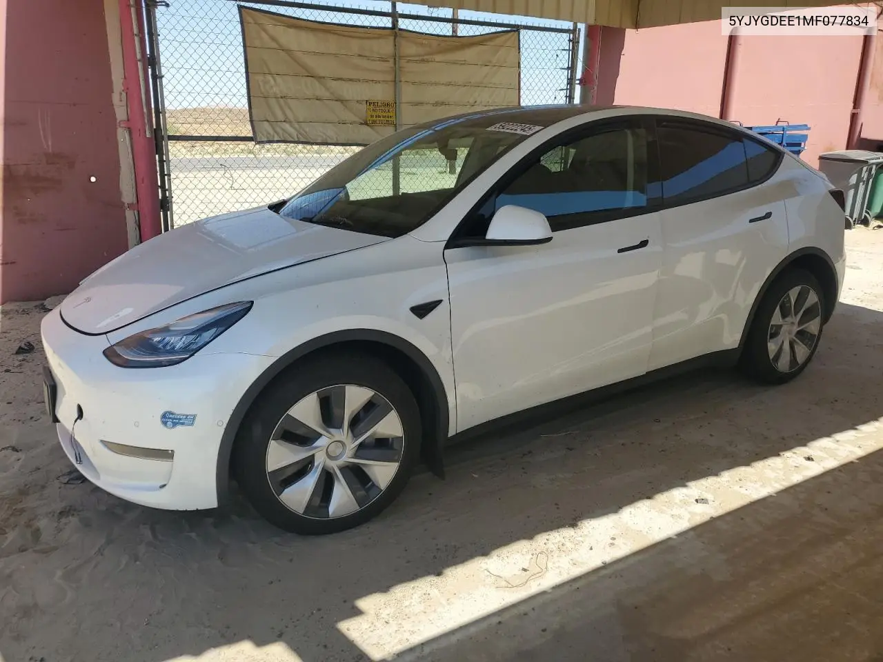 2021 Tesla Model Y VIN: 5YJYGDEE1MF077834 Lot: 59222245