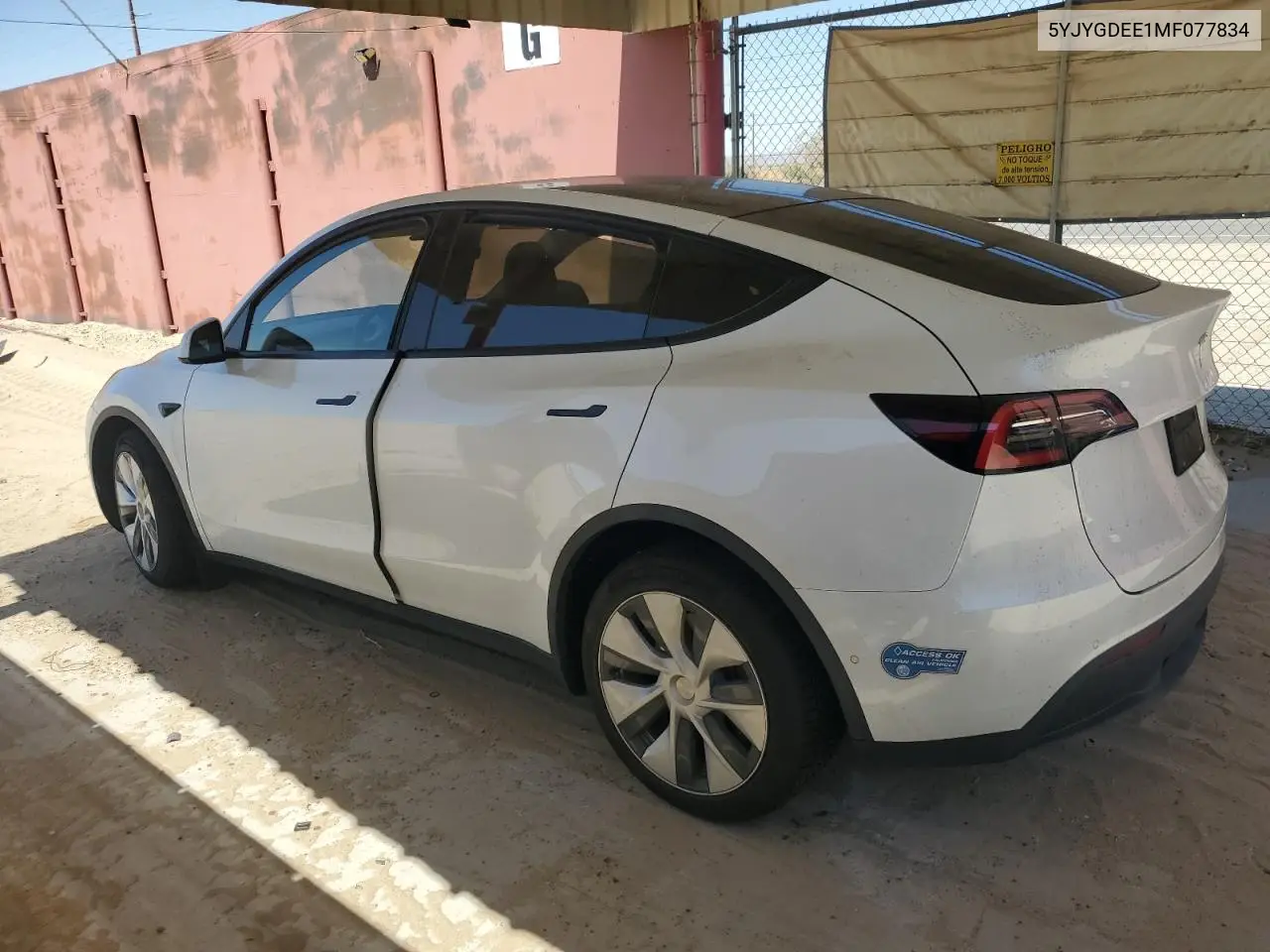 2021 Tesla Model Y VIN: 5YJYGDEE1MF077834 Lot: 59222245