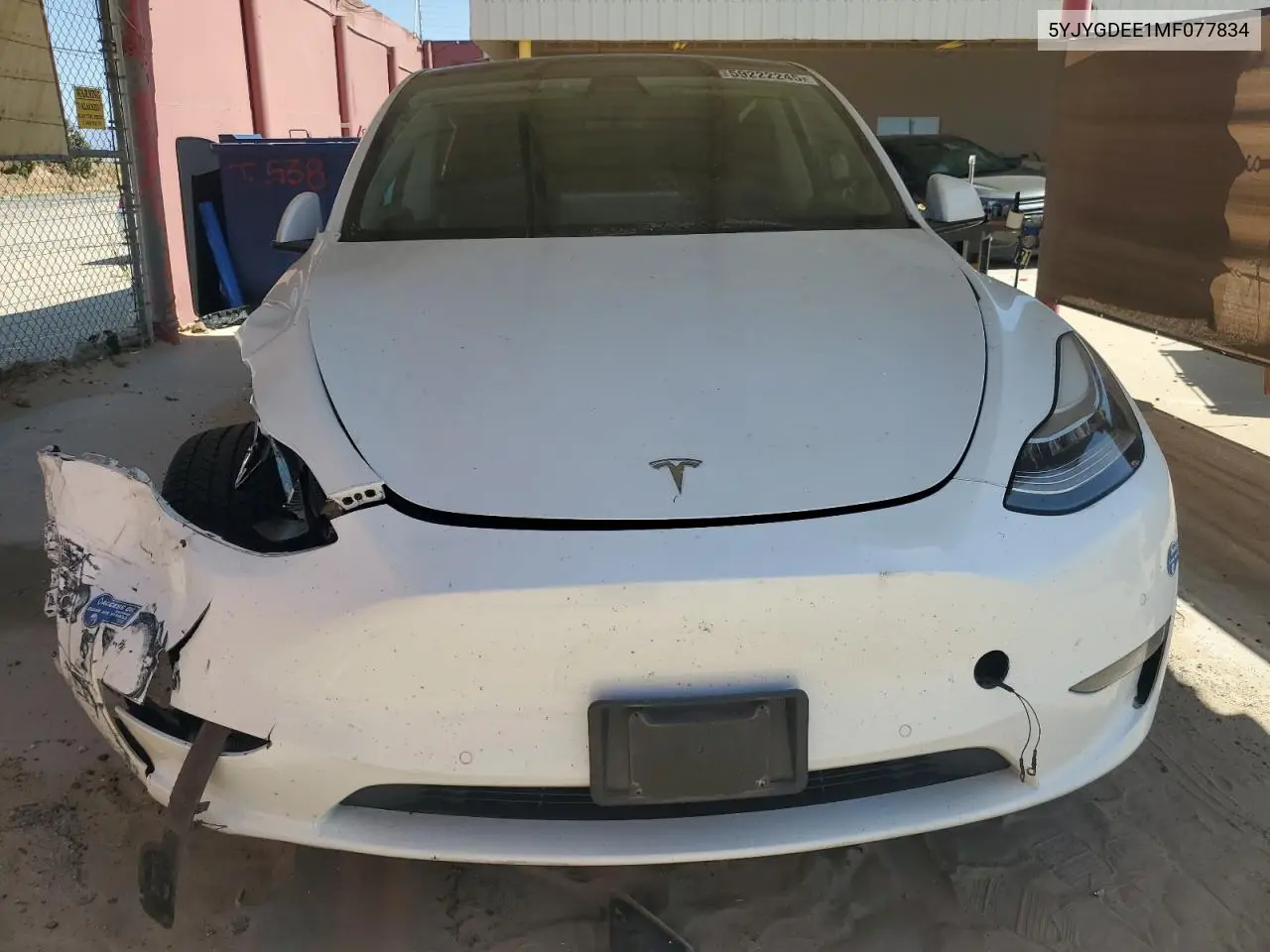 2021 Tesla Model Y VIN: 5YJYGDEE1MF077834 Lot: 59222245