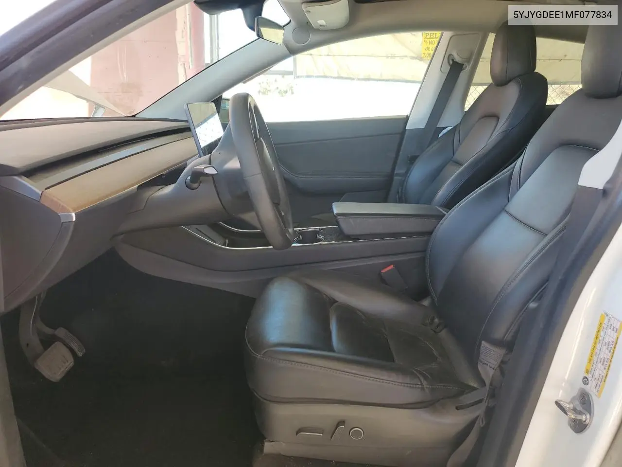 2021 Tesla Model Y VIN: 5YJYGDEE1MF077834 Lot: 59222245
