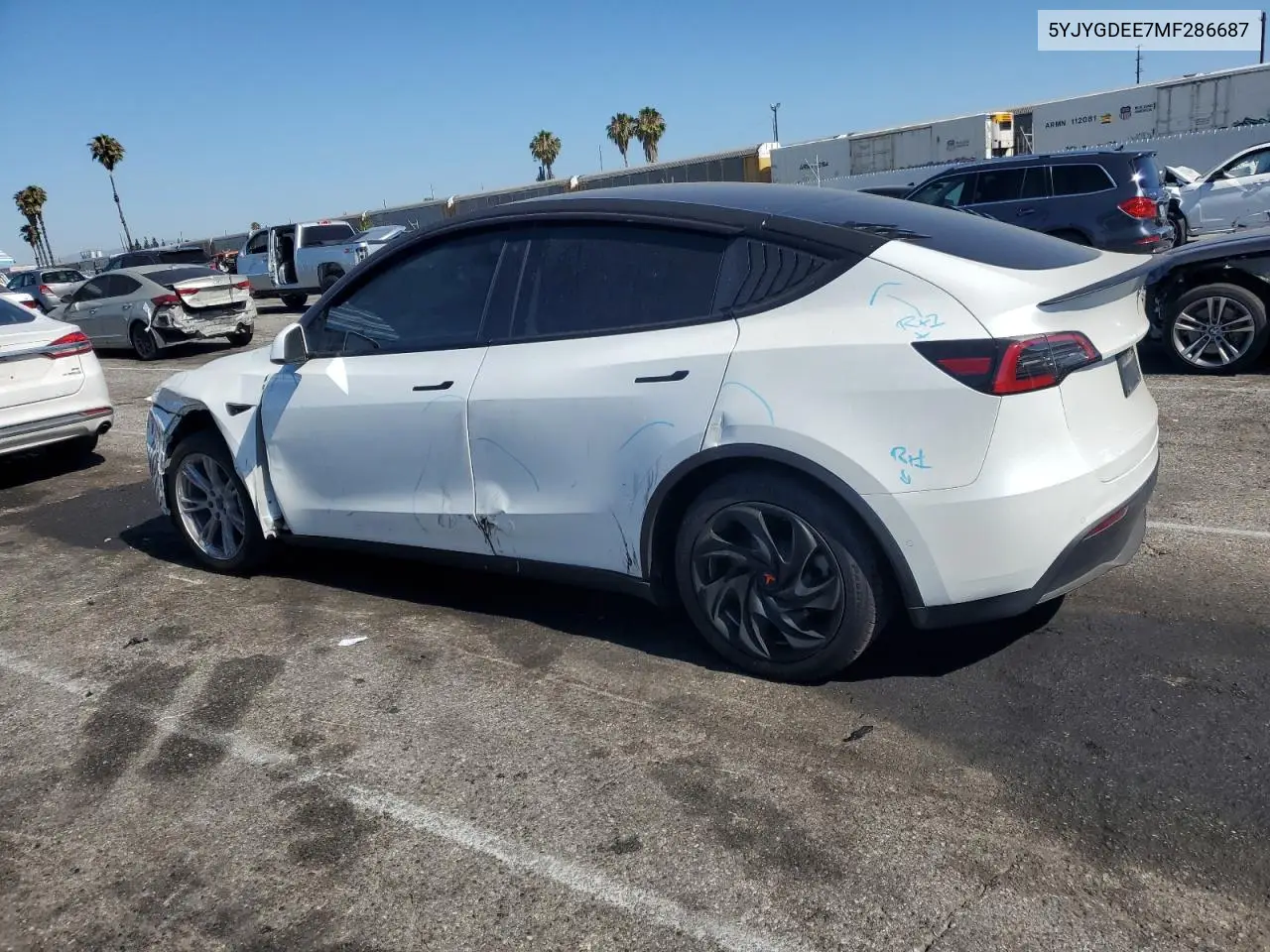 2021 Tesla Model Y VIN: 5YJYGDEE7MF286687 Lot: 62786395