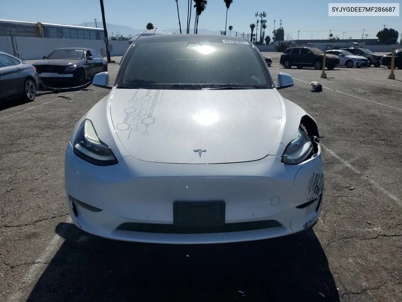 2021 Tesla Model Y VIN: 5YJYGDEE7MF286687 Lot: 62786395