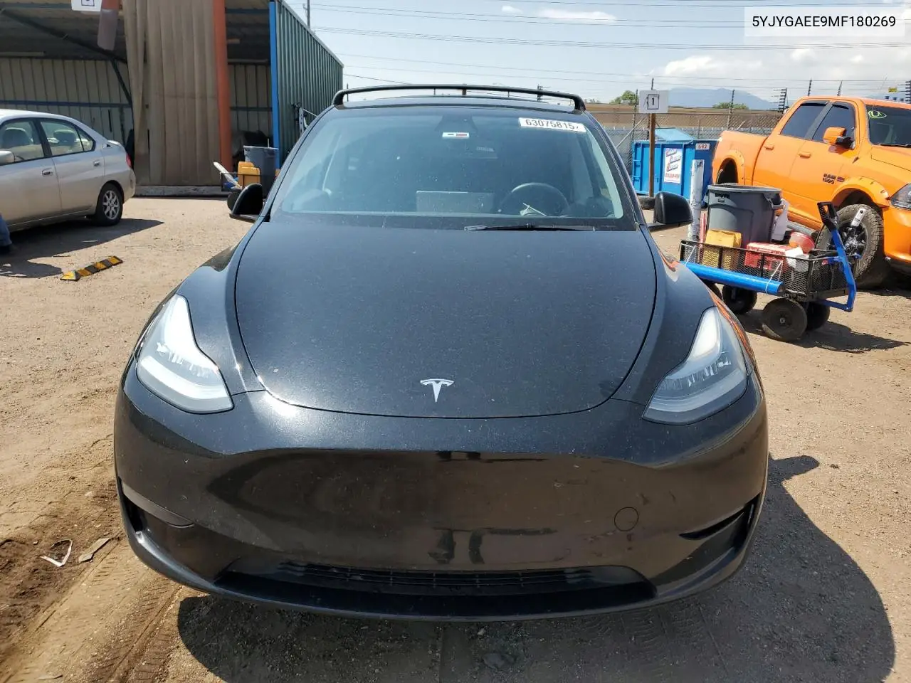 2021 Tesla Model Y VIN: 5YJYGAEE9MF180269 Lot: 63075815