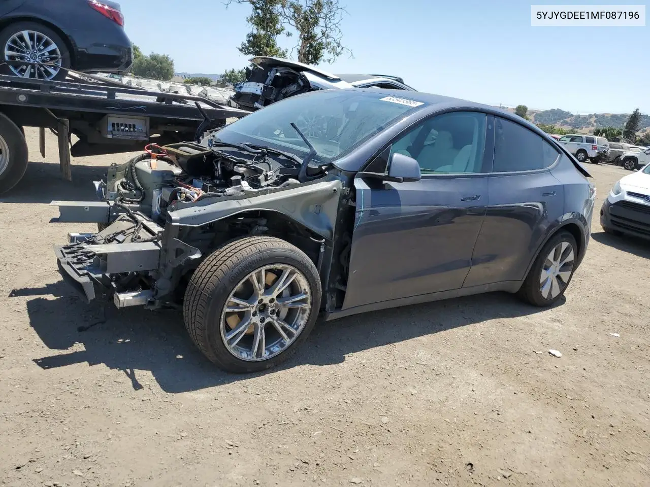 2021 Tesla Model Y VIN: 5YJYGDEE1MF087196 Lot: 63343365