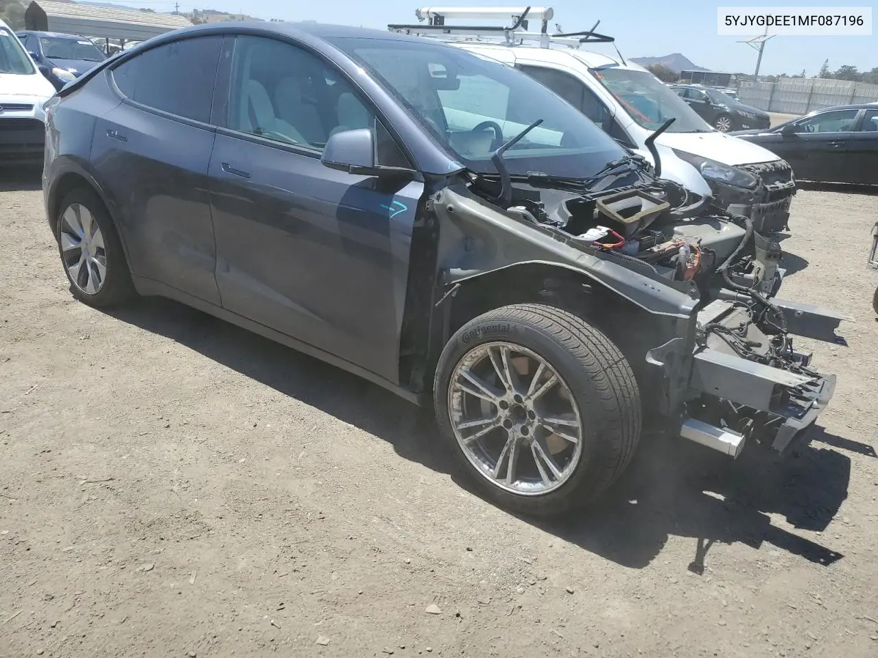 2021 Tesla Model Y VIN: 5YJYGDEE1MF087196 Lot: 63343365
