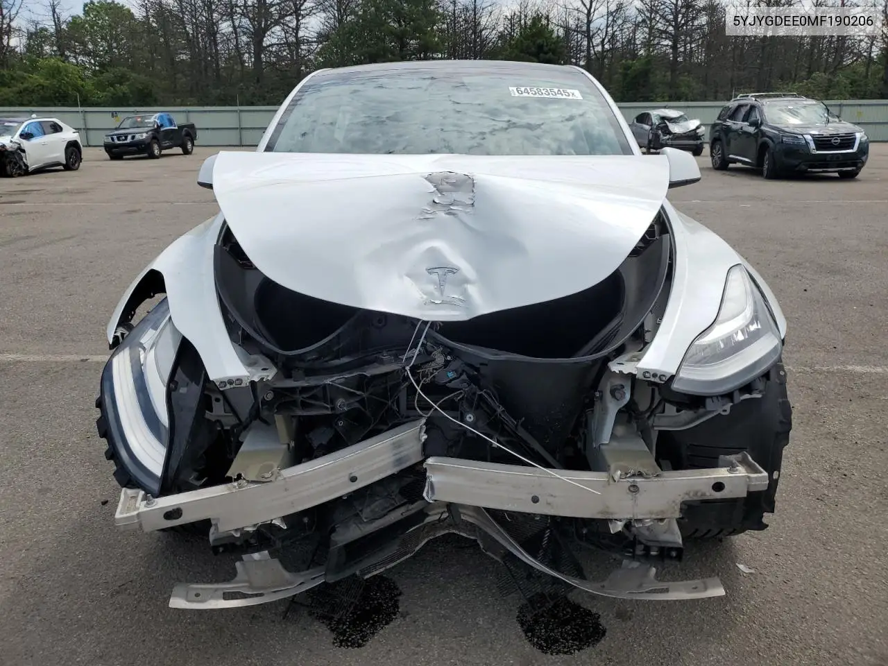 2021 Tesla Model Y VIN: 5YJYGDEE0MF190206 Lot: 64583545