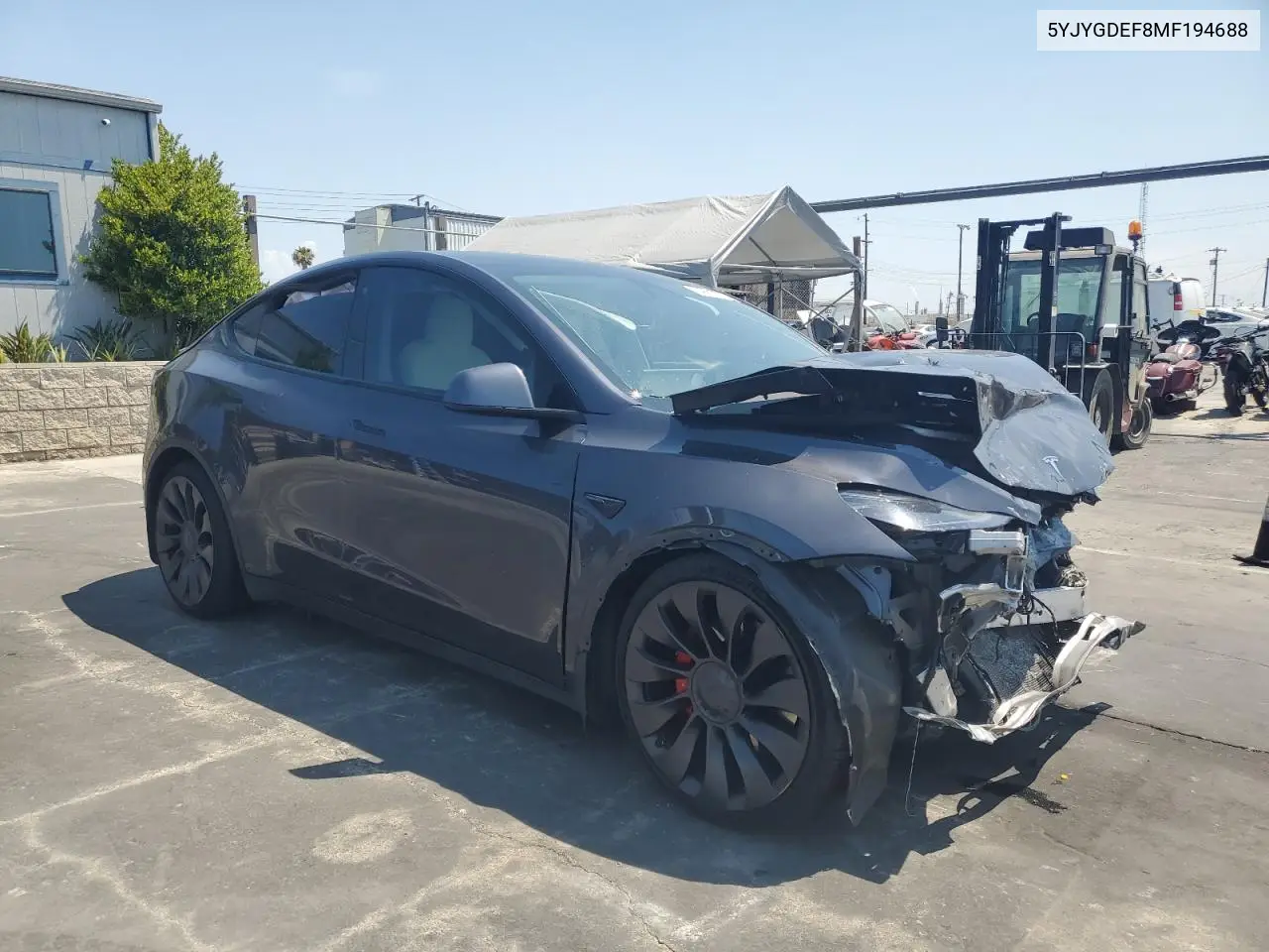 2021 Tesla Model Y VIN: 5YJYGDEF8MF194688 Lot: 64663755