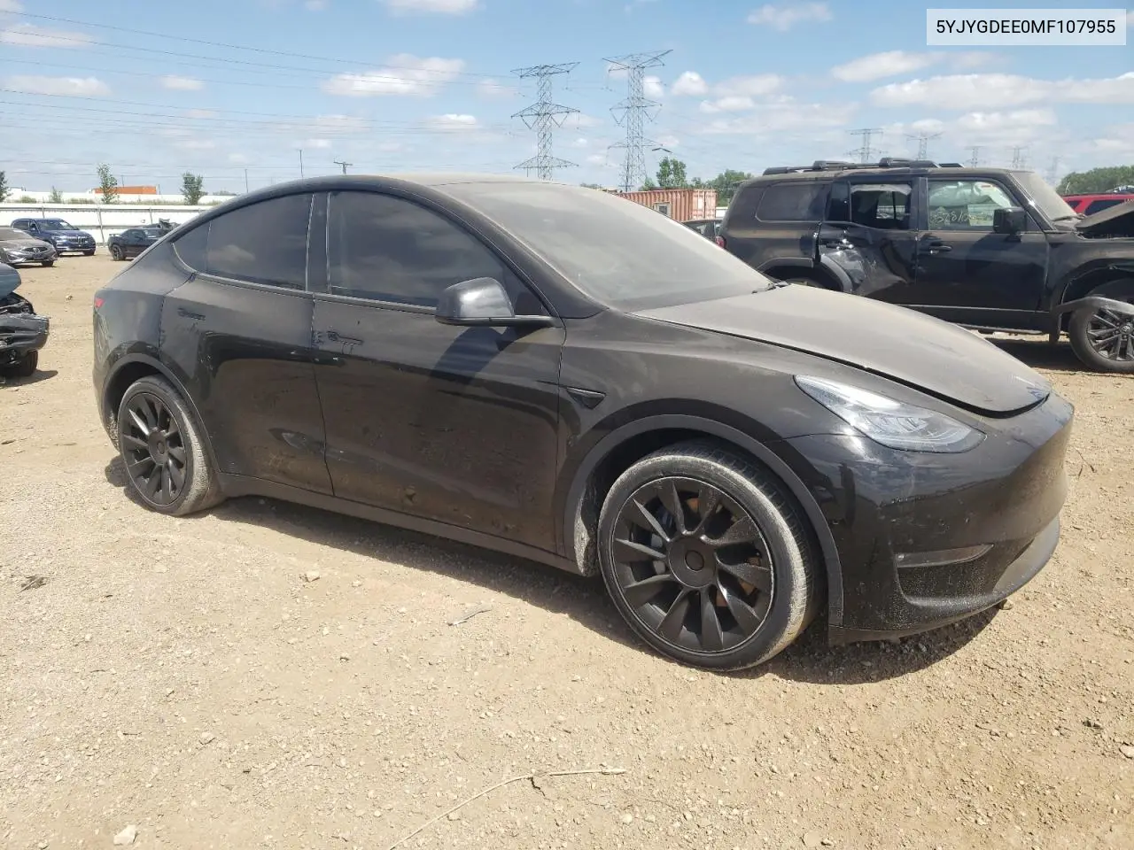2021 Tesla Model Y VIN: 5YJYGDEE0MF107955 Lot: 65192185