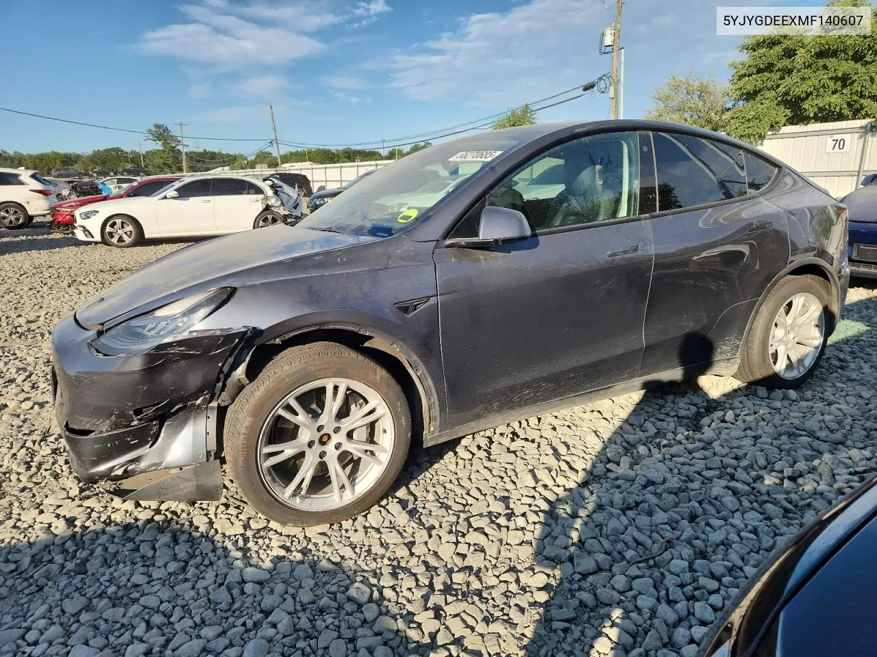 2021 Tesla Model Y VIN: 5YJYGDEEXMF140607 Lot: 65270685