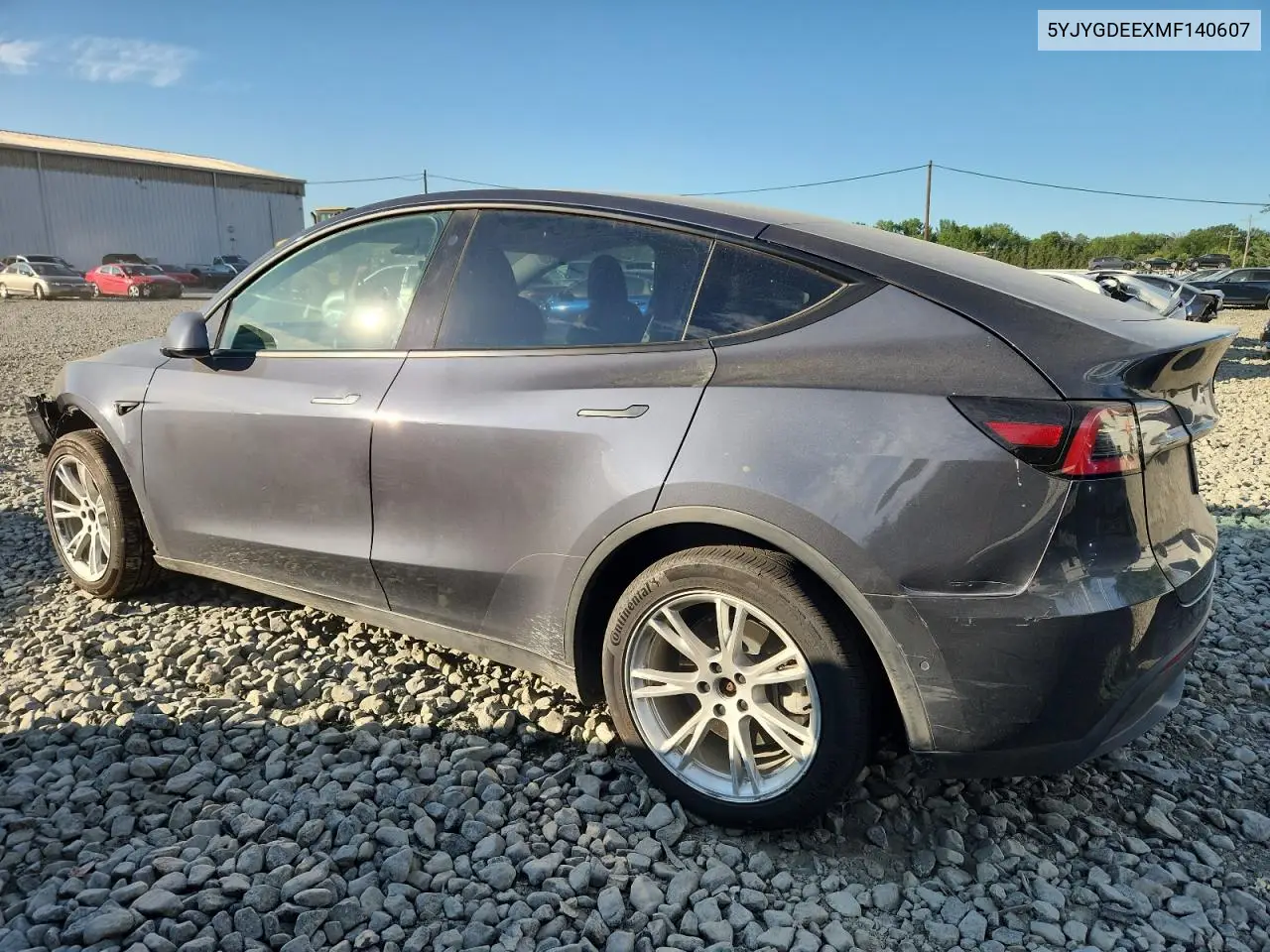 2021 Tesla Model Y VIN: 5YJYGDEEXMF140607 Lot: 65270685