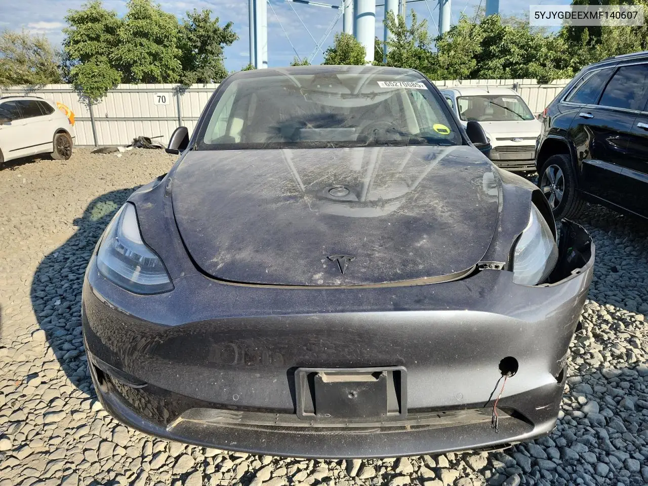 2021 Tesla Model Y VIN: 5YJYGDEEXMF140607 Lot: 65270685