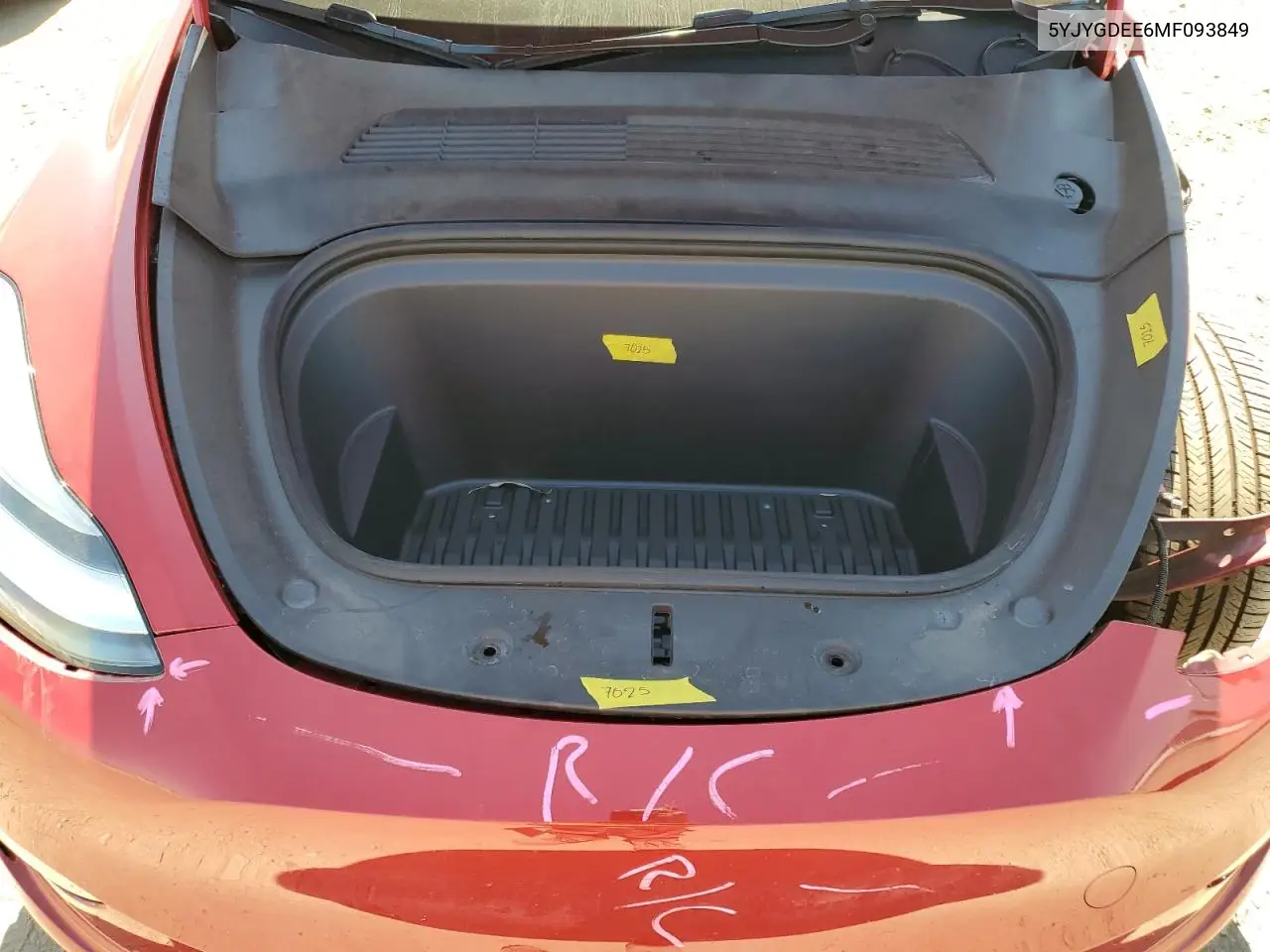 2021 Tesla Model Y VIN: 5YJYGDEE6MF093849 Lot: 65717535