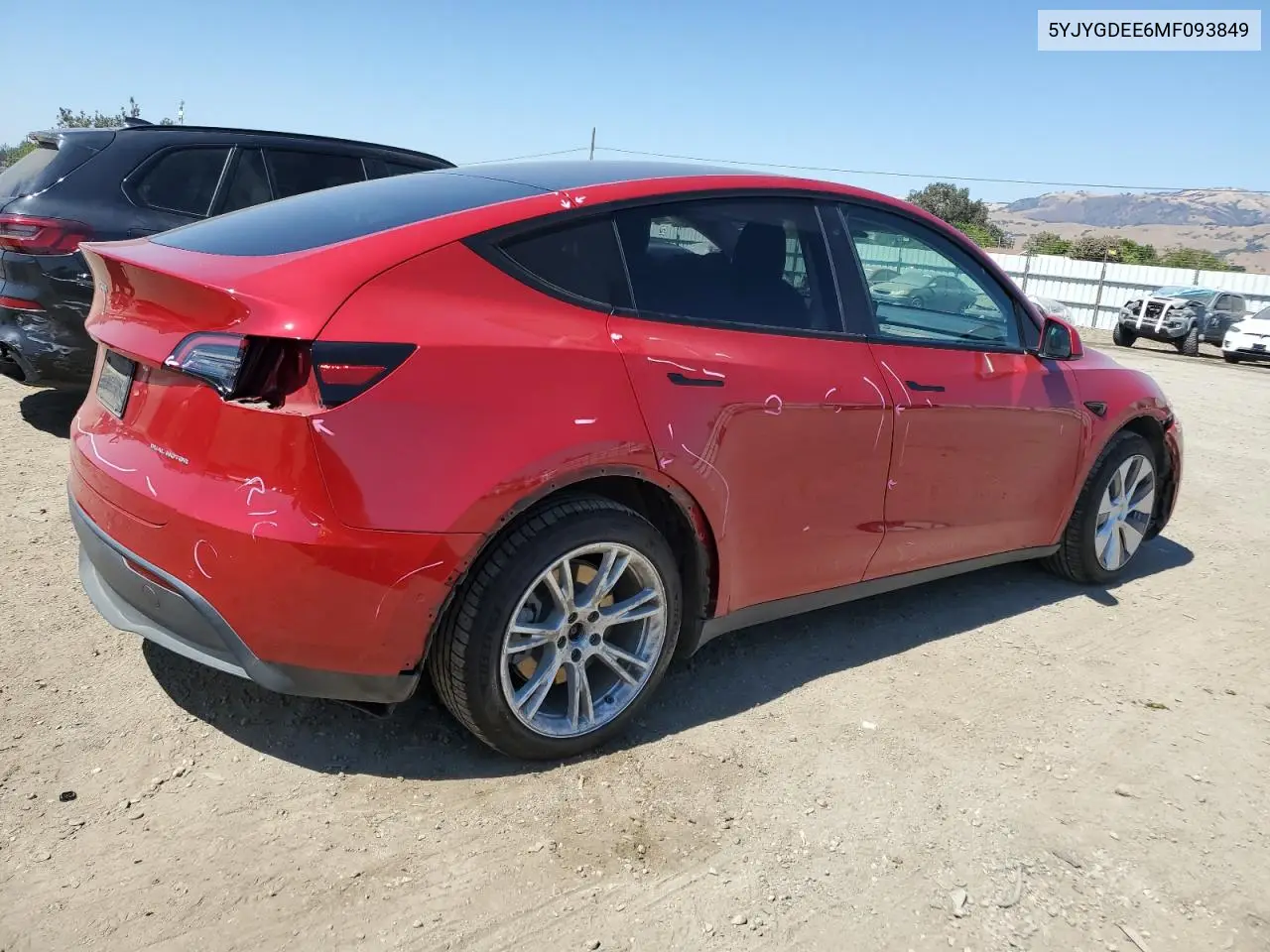 2021 Tesla Model Y VIN: 5YJYGDEE6MF093849 Lot: 65717535