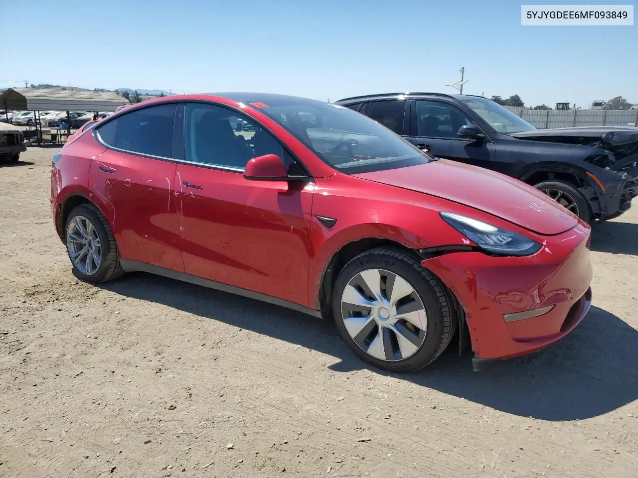 2021 Tesla Model Y VIN: 5YJYGDEE6MF093849 Lot: 65717535