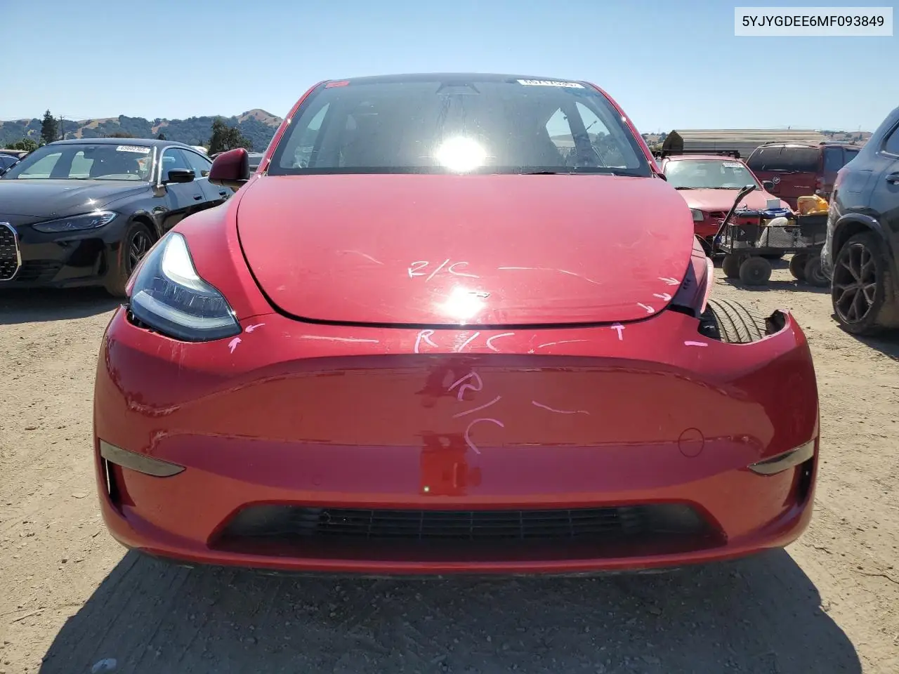 2021 Tesla Model Y VIN: 5YJYGDEE6MF093849 Lot: 65717535
