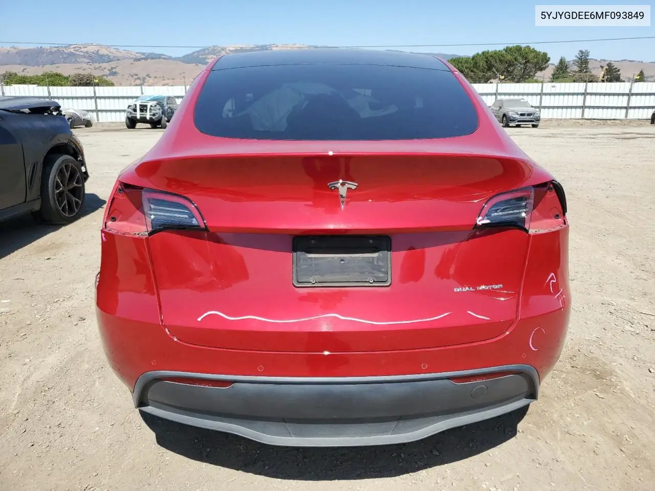 2021 Tesla Model Y VIN: 5YJYGDEE6MF093849 Lot: 65717535
