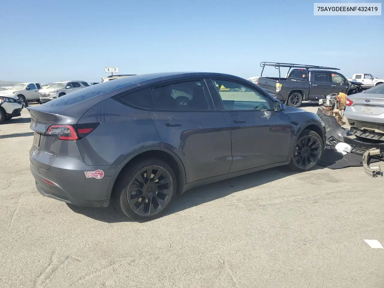 2022 Tesla Model Y VIN: 7SAYGDEE6NF432419 Lot: 54104475