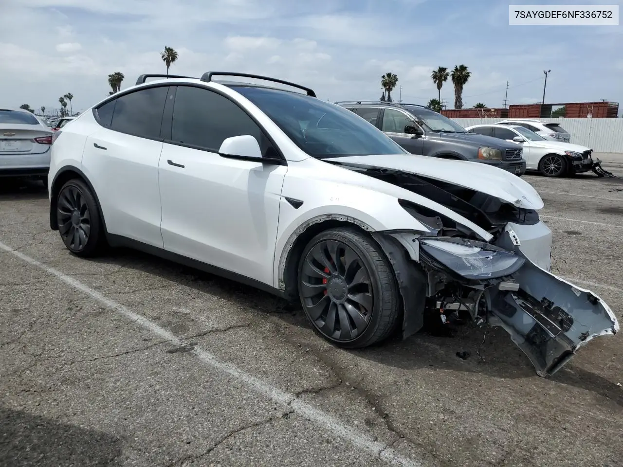 2022 Tesla Model Y VIN: 7SAYGDEF6NF336752 Lot: 56563885