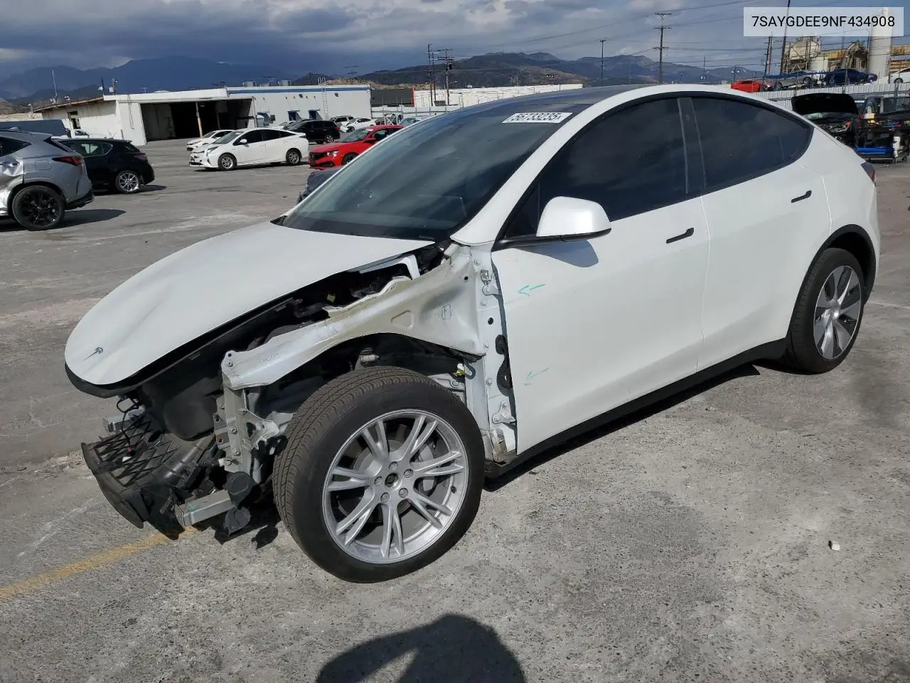2022 Tesla Model Y VIN: 7SAYGDEE9NF434908 Lot: 56733235