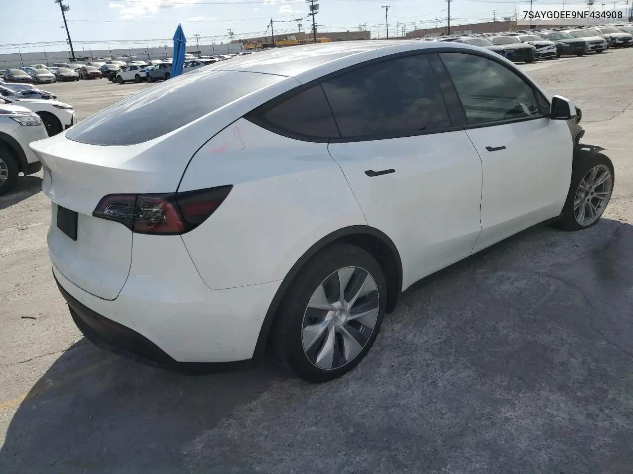 2022 Tesla Model Y VIN: 7SAYGDEE9NF434908 Lot: 56733235
